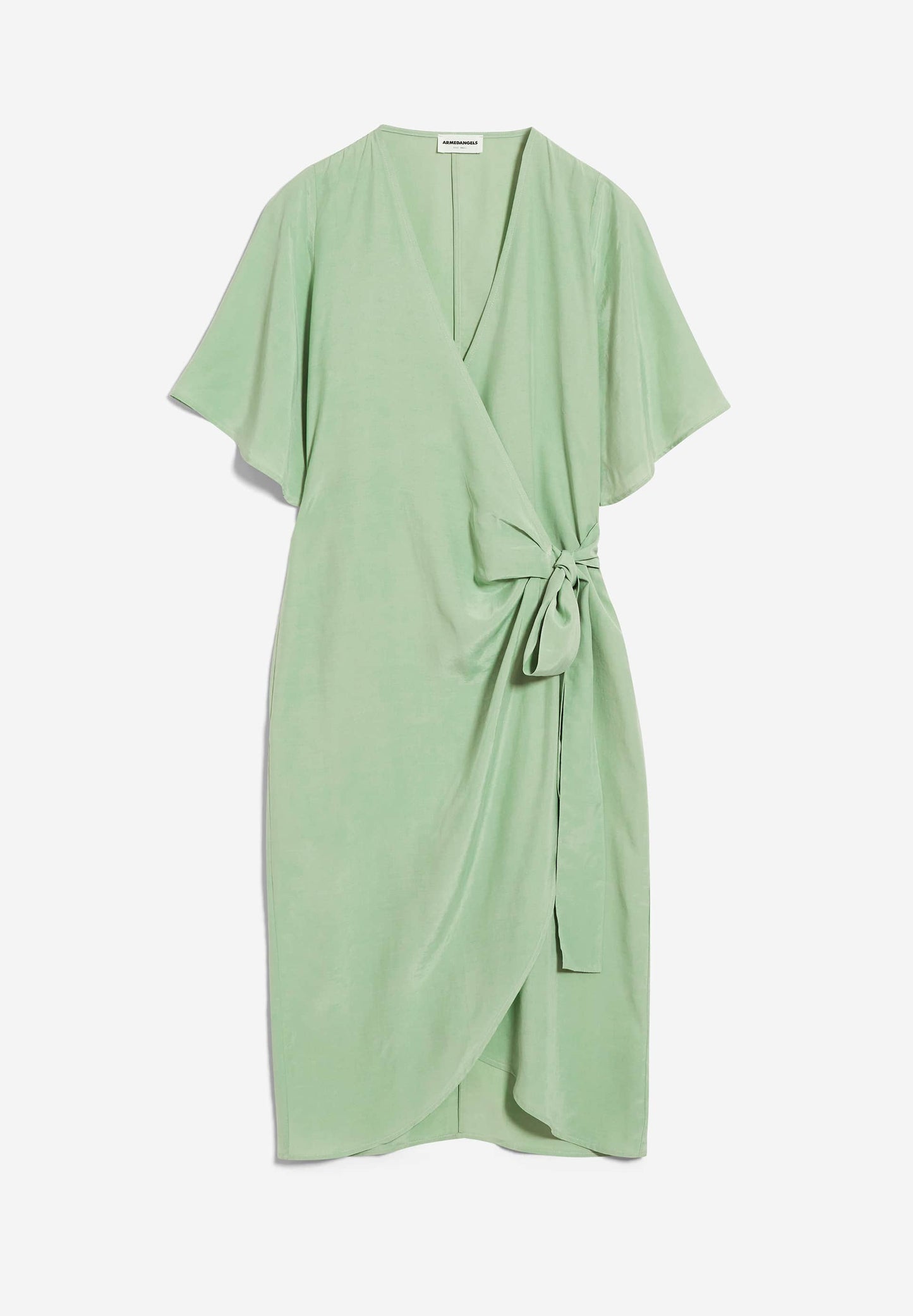 Robe portefeuille verte en tencel - nataale smith green