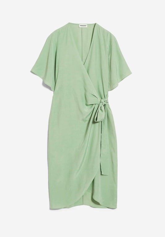 Robe portefeuille verte en tencel - nataale smith green