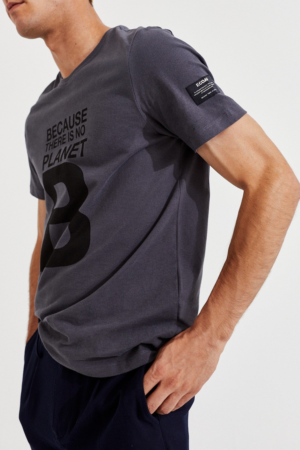 T-shirt imprimé gris en coton bio - NATAL GREAT B