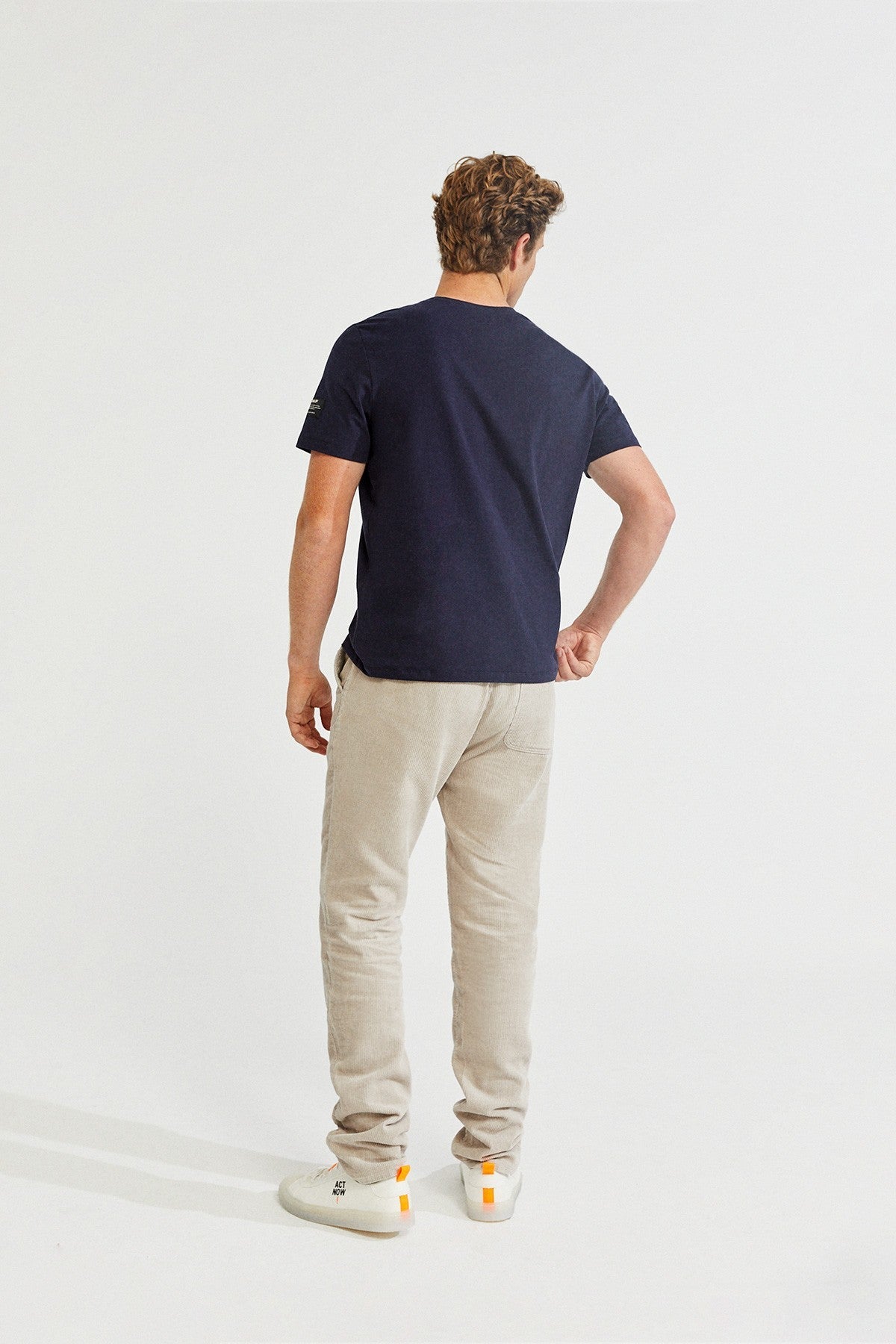 T-shirt marine imprimé blanc en coton bio - NATAL GREAT B