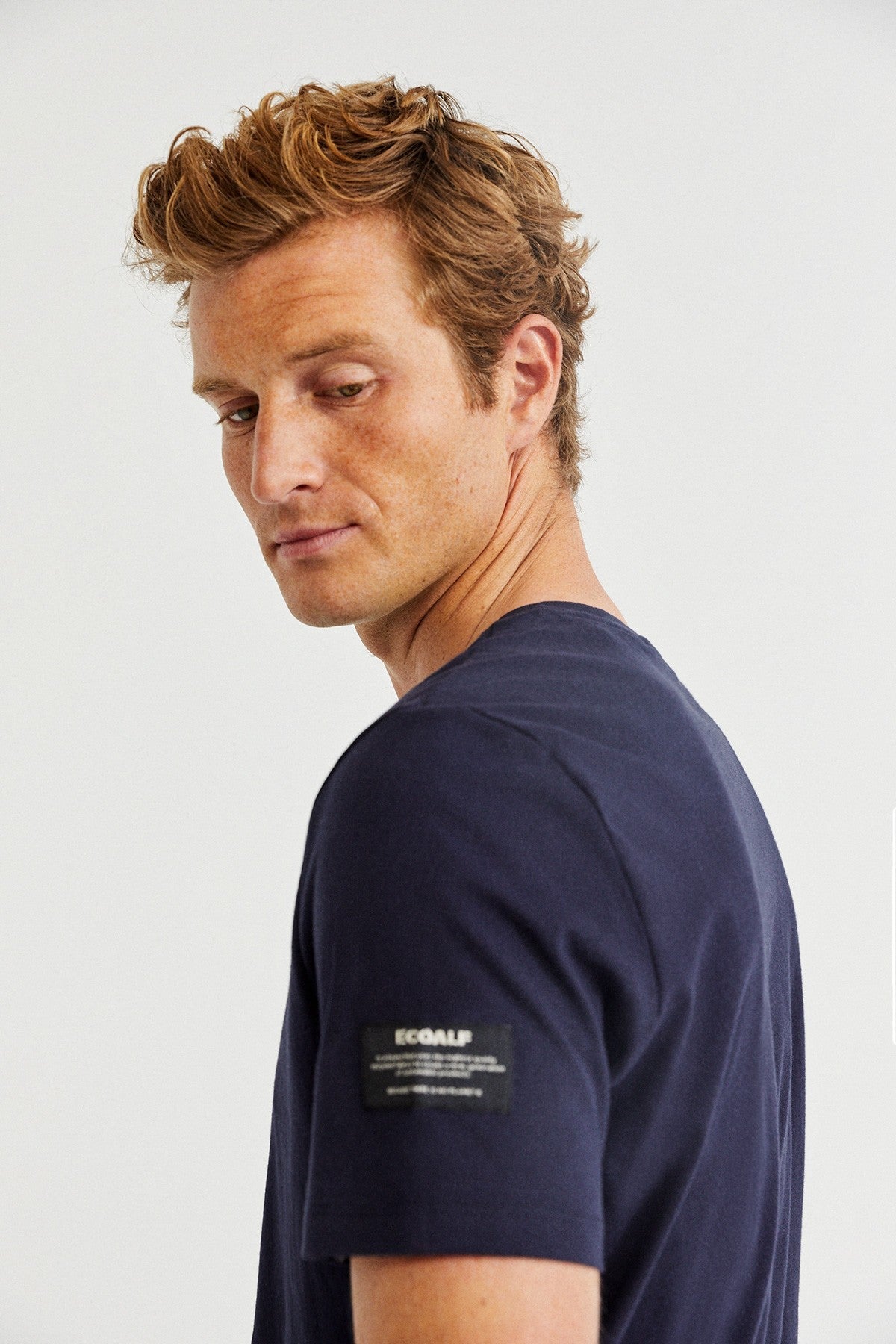 T-shirt marine imprimé blanc en coton bio - NATAL GREAT B
