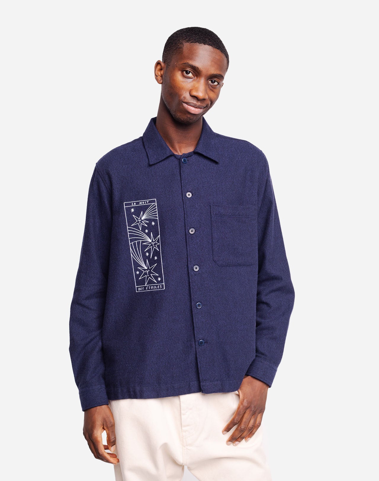 Chemise en coton | marine "slow astral"
