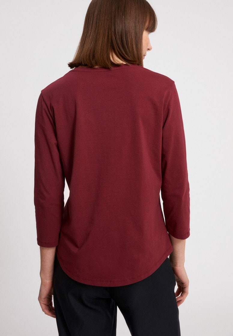 T-shirt à manches 3/4 rouge en coton bio - neaa