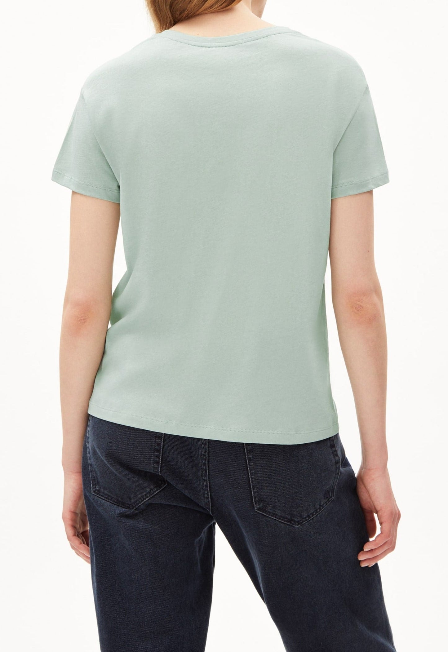 T-shirt imprimé ample vert menthe en coton bio - nelaa painted lint