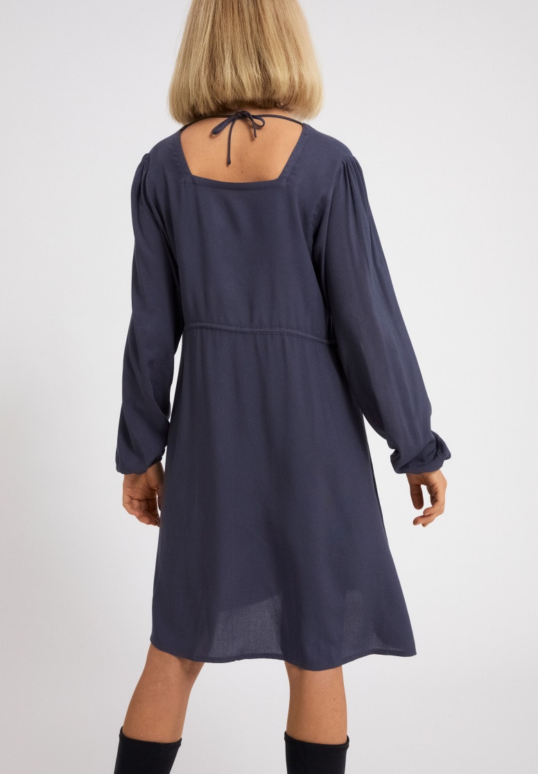 Robe mi-longue fluide indigo en lenzing - NEVENAA