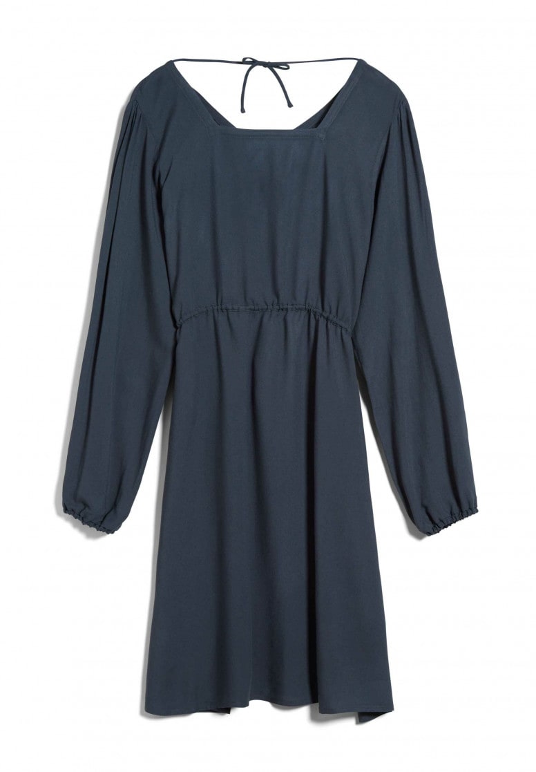 Robe mi-longue fluide indigo en lenzing - NEVENAA