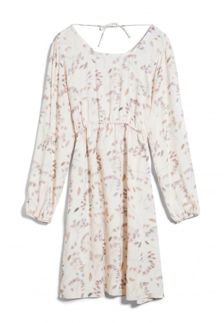 Robe fluide beige à motifs en lenzing ecovero - NEVENAA PRESSED FLOWERS