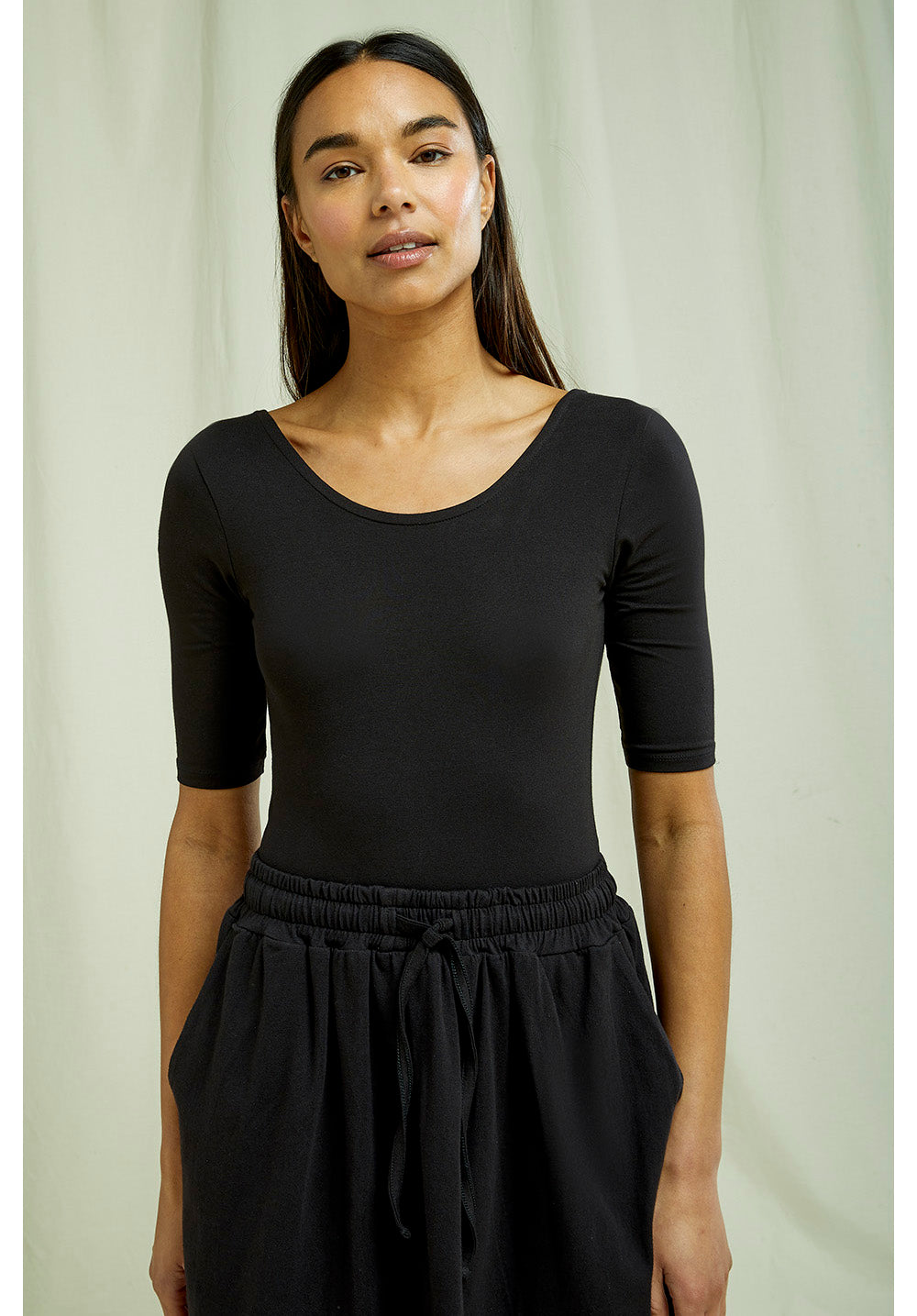 Body noir en coton bio - nicole
