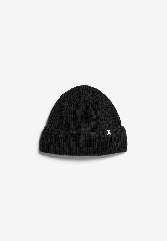 Bonnet à revers en coton bio | Noir "nildaao cotton black"