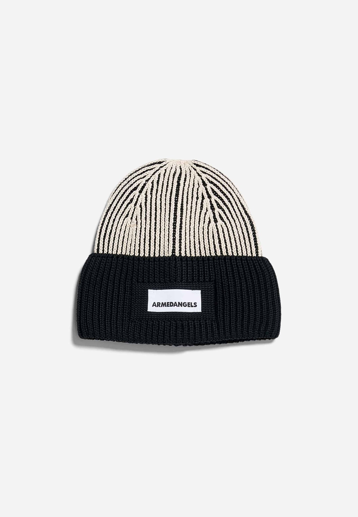 Bonnet à revers en coton bio | Noir non teint "nildaao logo black undyed"