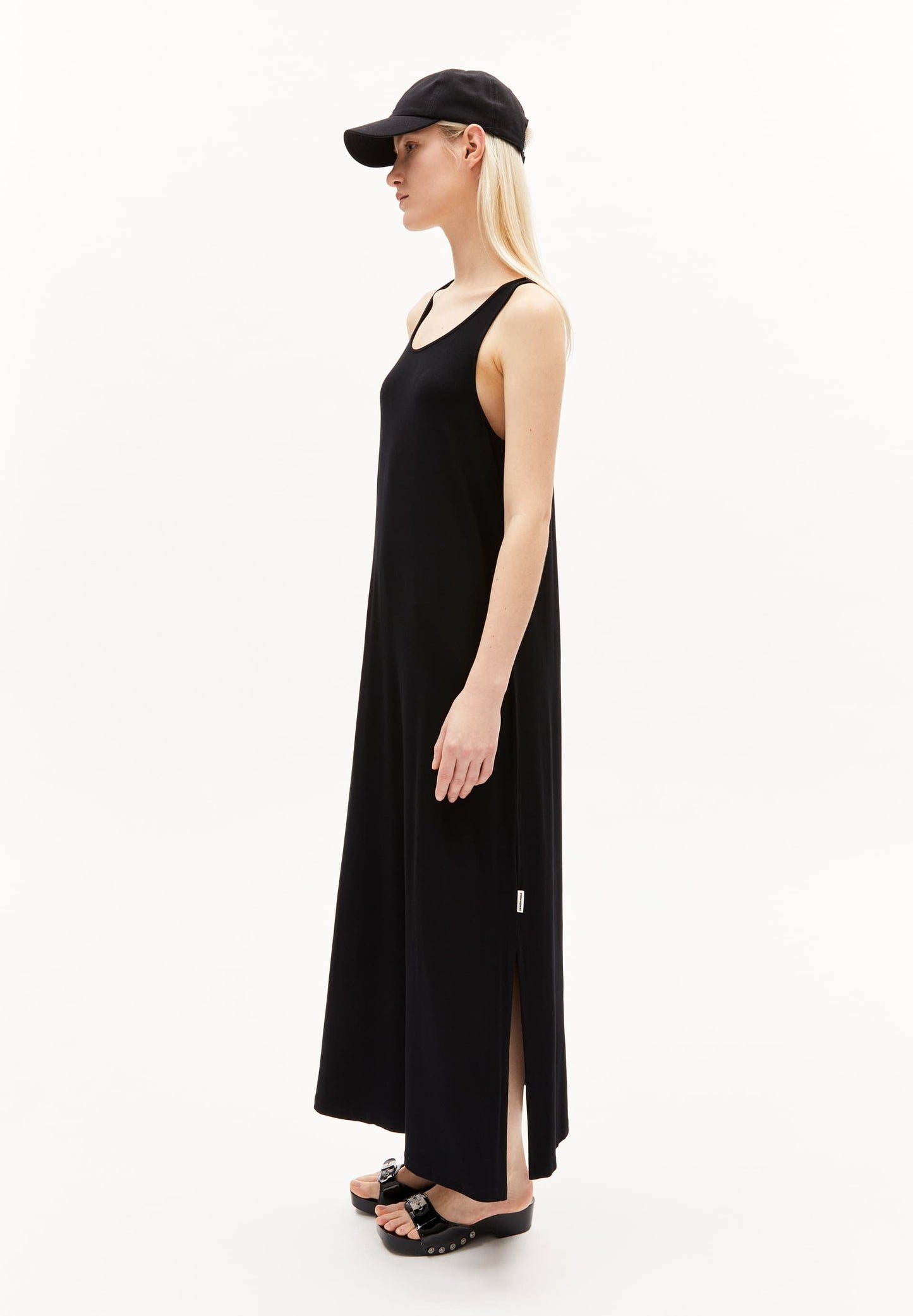 Robe longue en ecovero | noir "nisaa litaa black"