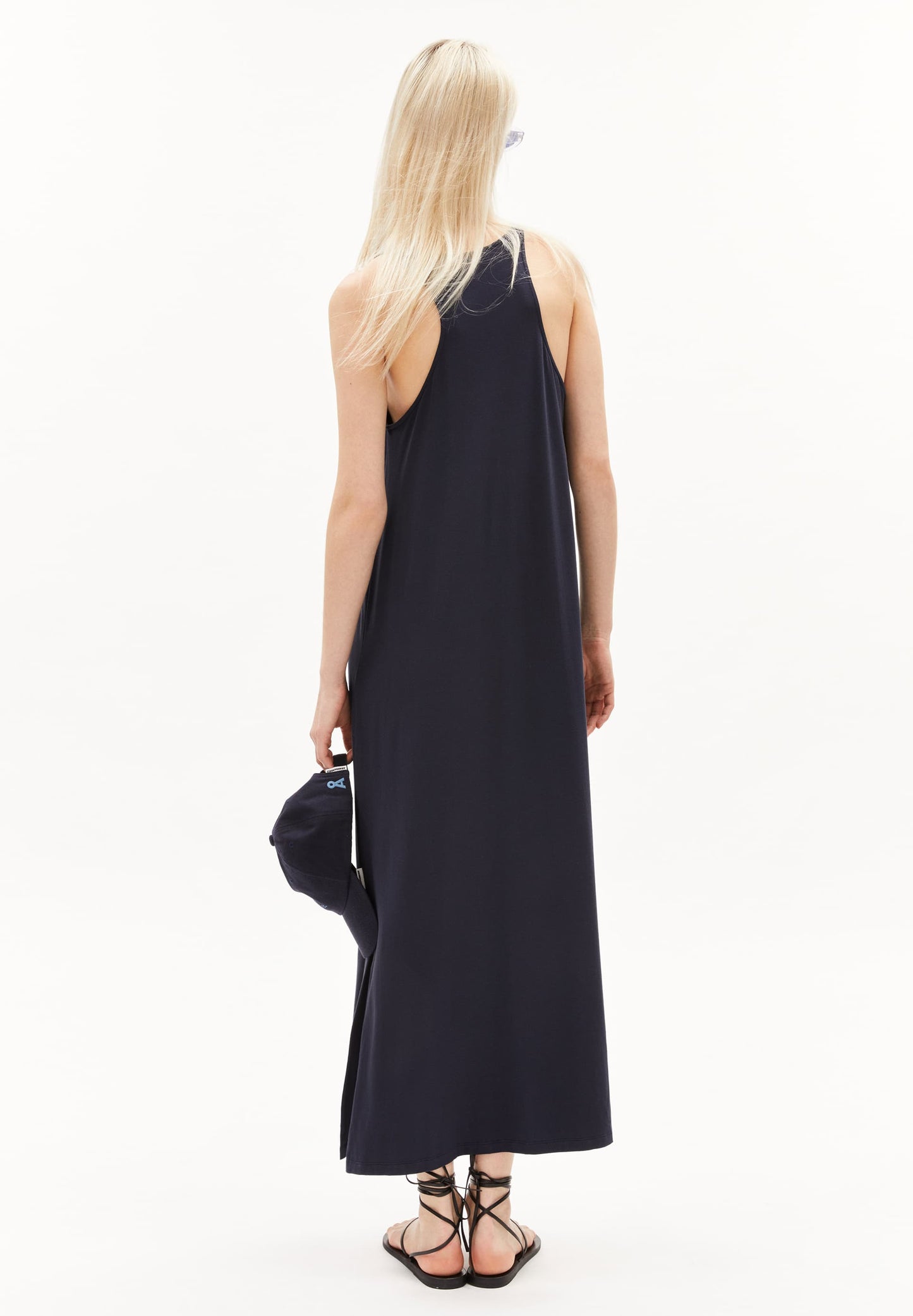 Robe longue en ecovero | bleu "nisaa litaa night sky"