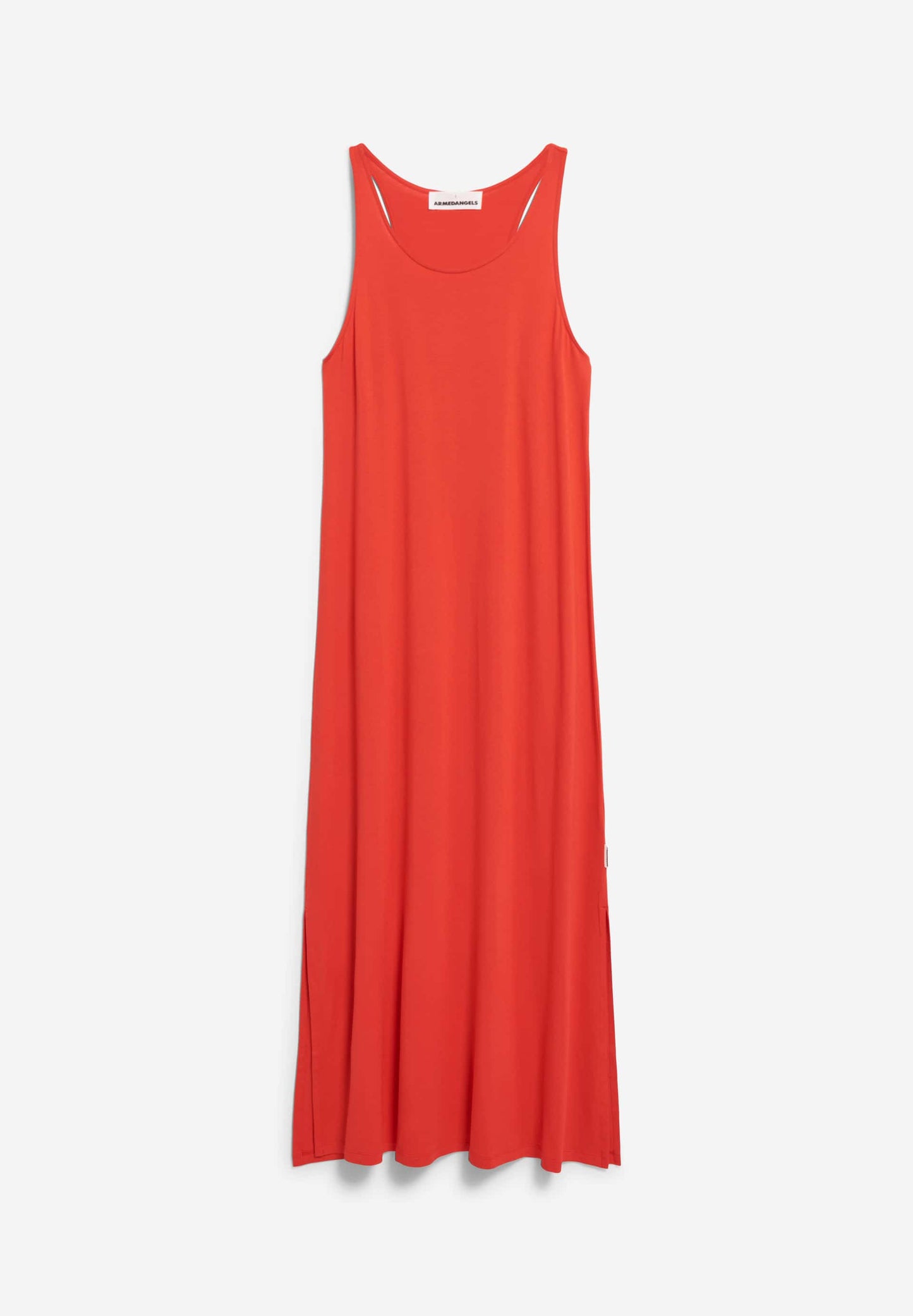 Robe longue en ecovero | rouge "nisaa litaa poppy red"