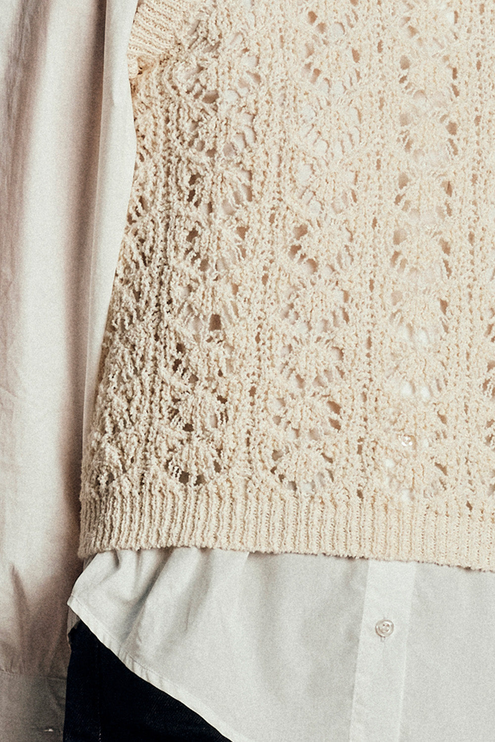 Pull sans manches en matière upcyclée | écru "dune"