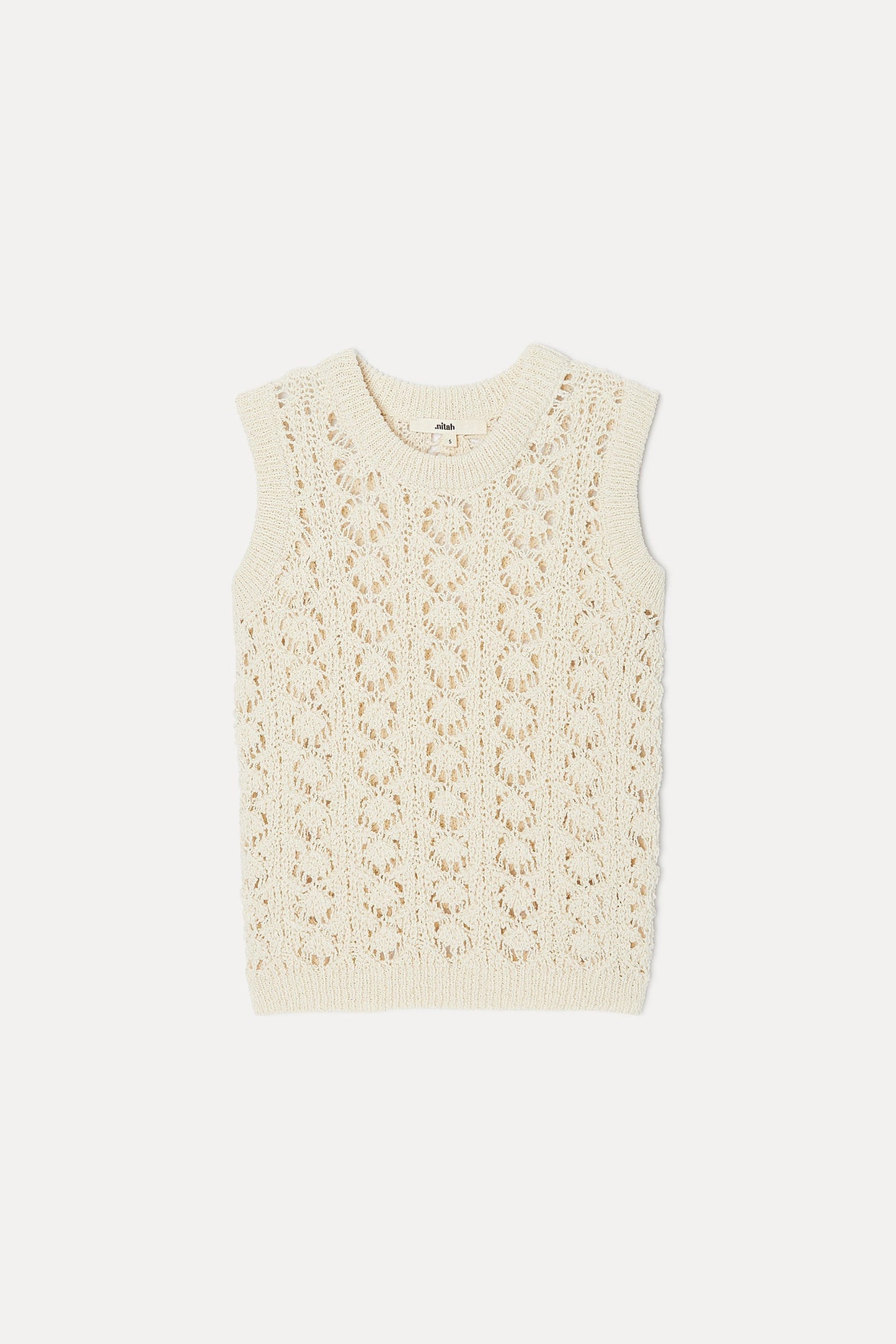 Pull sans manches en matière upcyclée | écru "dune"