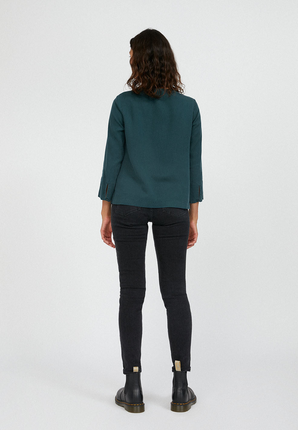 Blouse vert d'eau manches 3/4 en tencel - NOELAANI