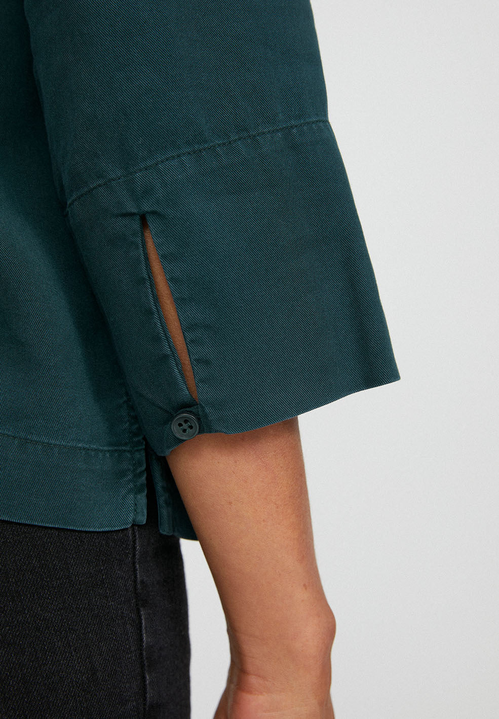 Blouse vert d'eau manches 3/4 en tencel - NOELAANI