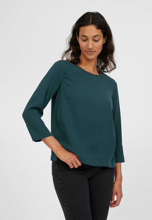 Blouse vert d'eau manches 3/4 en tencel - NOELAANI