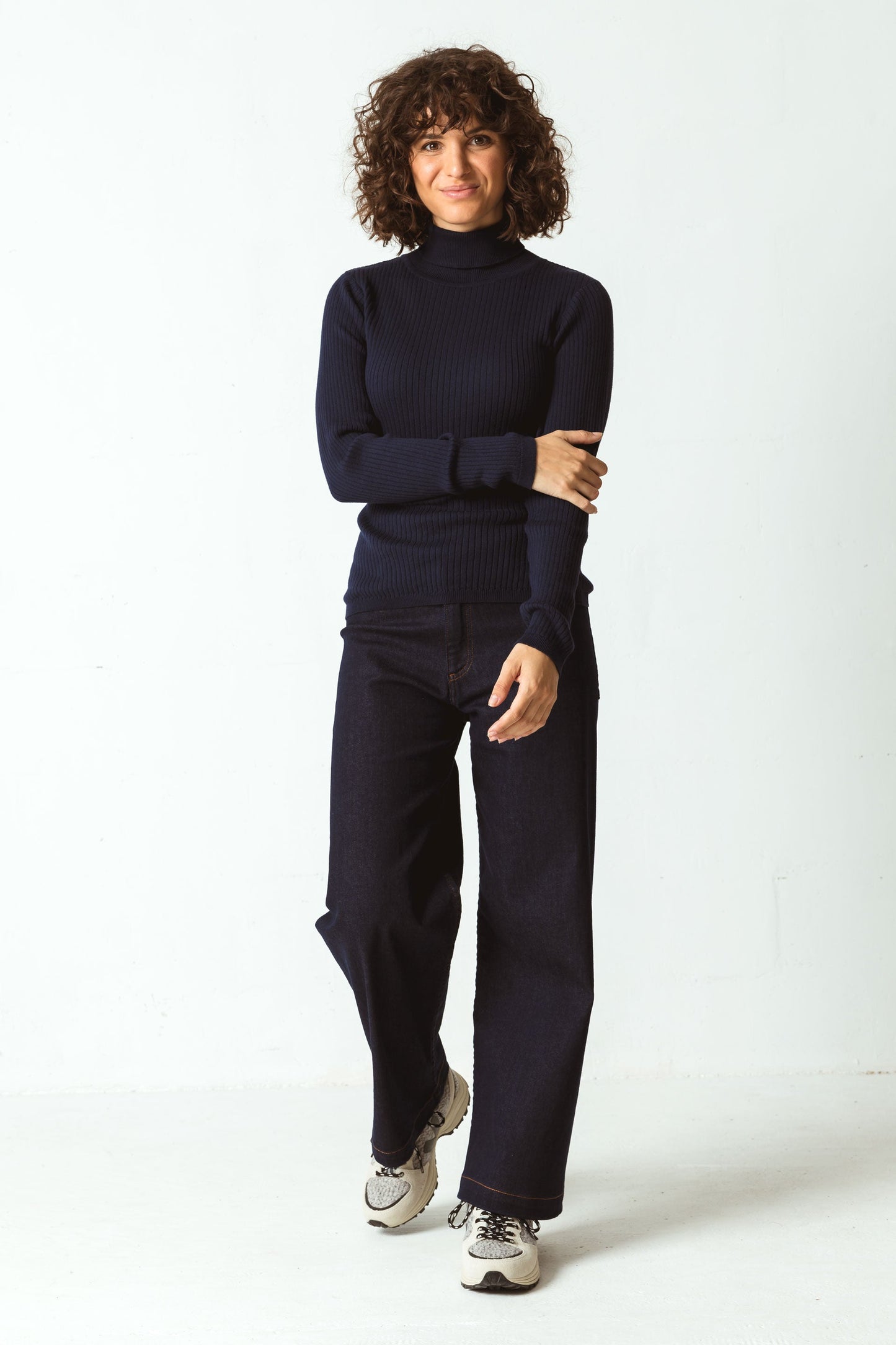 Pull col roulé en coton bio | Marine "aldara women t-shirt"