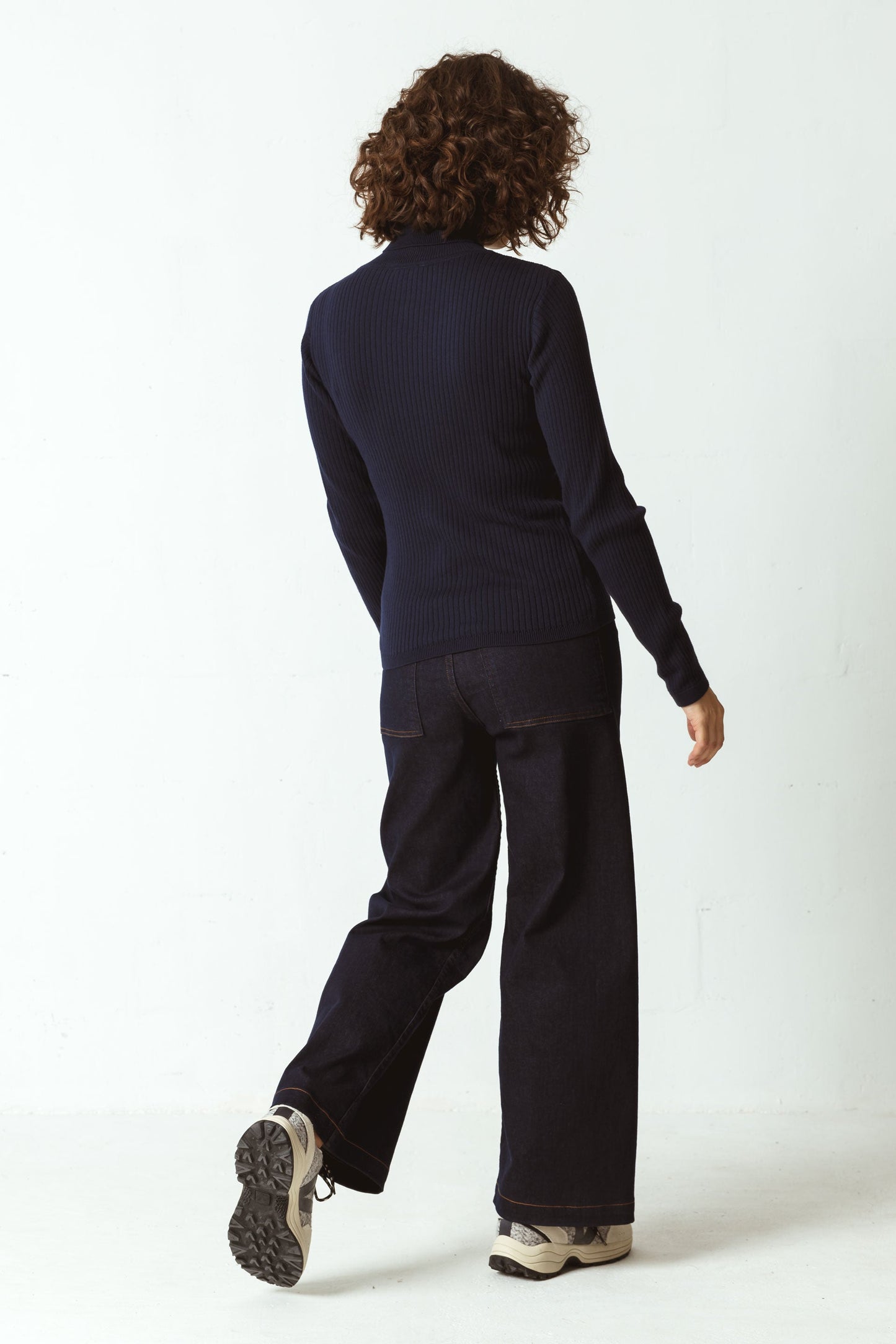 Pull col roulé en coton bio | Marine "aldara women t-shirt"