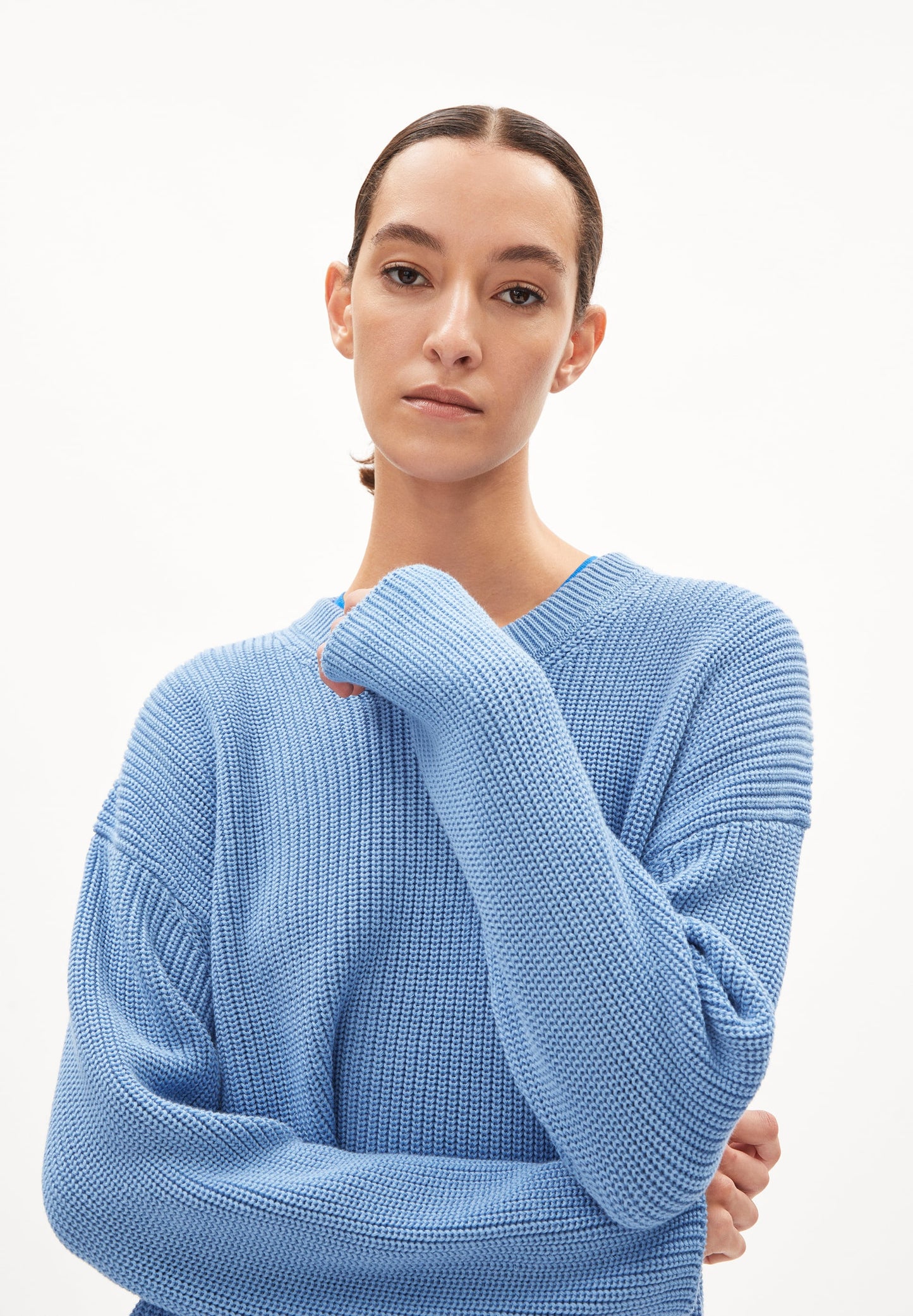 Pull ample en coton bio | Bleu "nuriaas iceberg blue"
