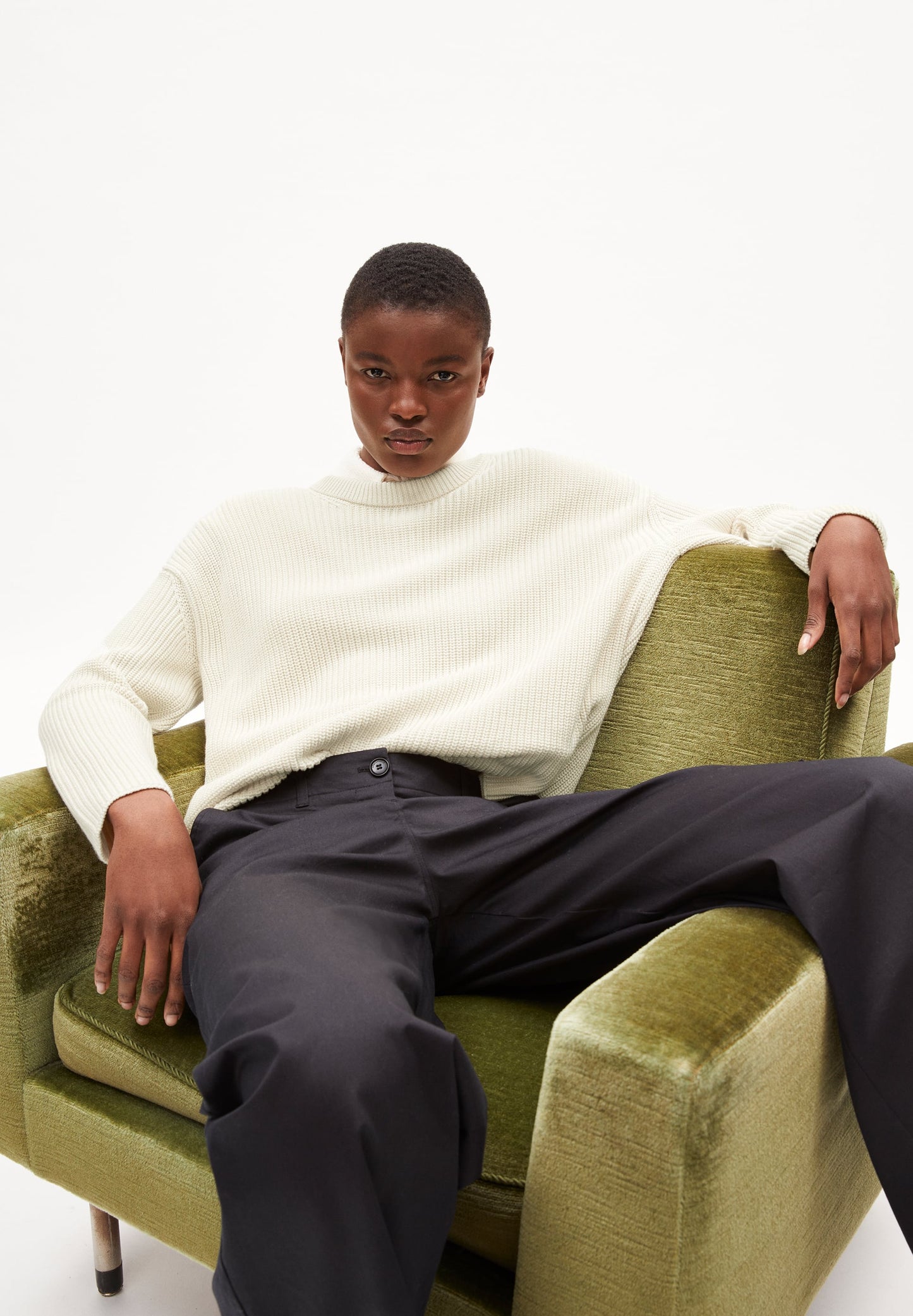 Pull ample en coton bio | Écru "nuriaas oatmilk"