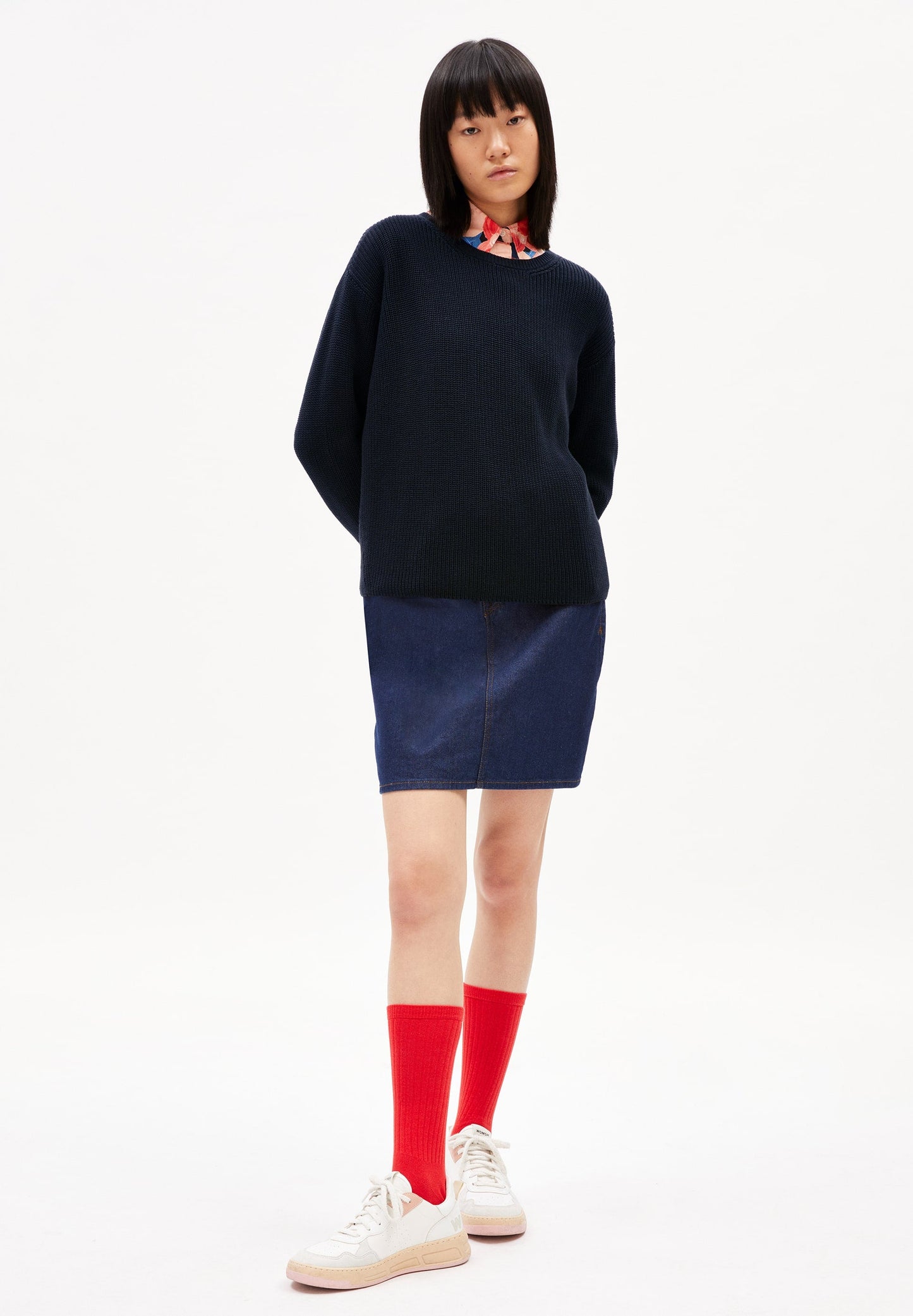 Pull ample marine en maille de coton bio - nuriellaa night sky