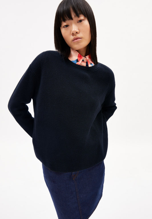Pull ample marine en maille de coton bio - nuriellaa night sky