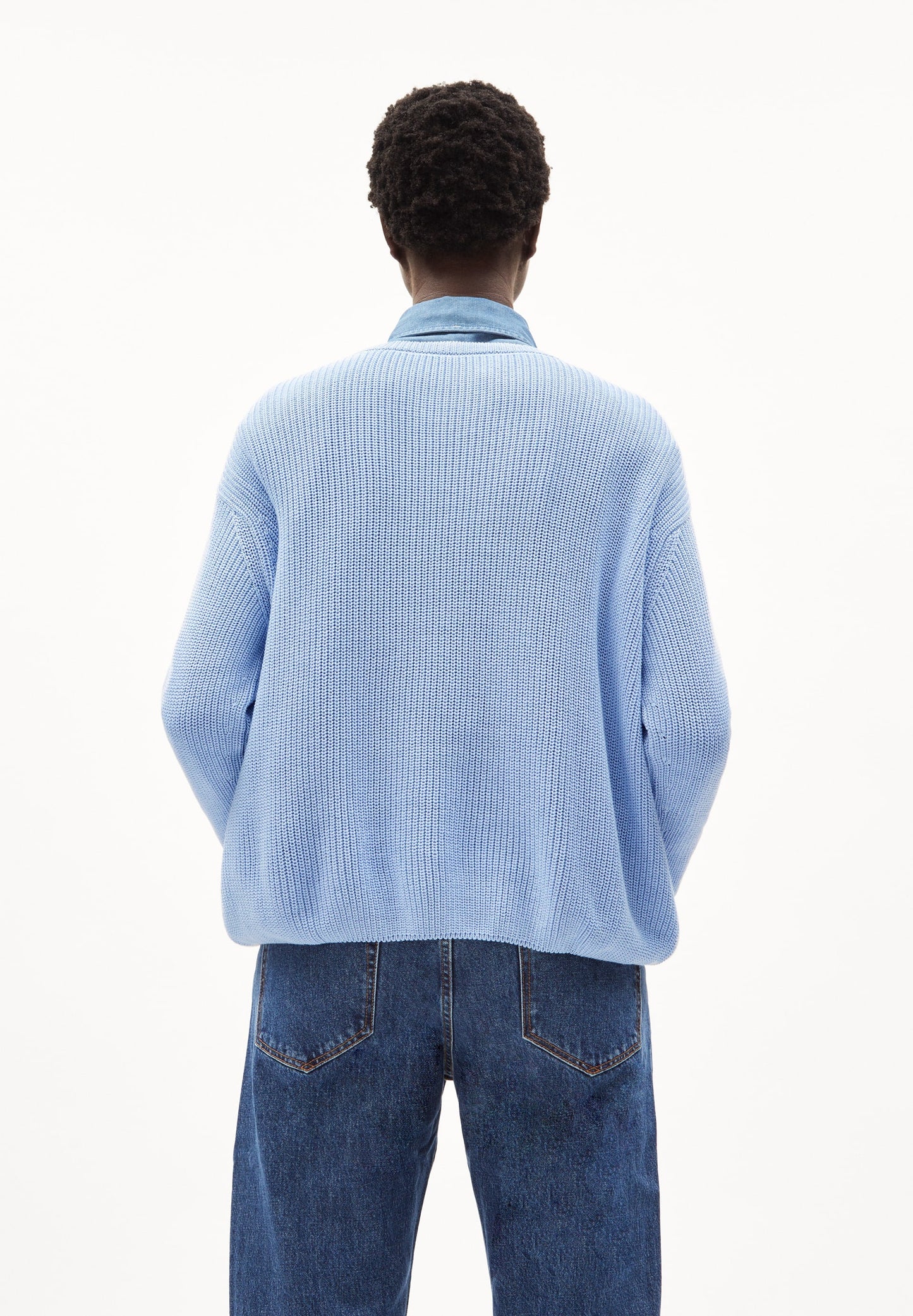Pull bleu clair en coton bio - nuriellaa seafoam