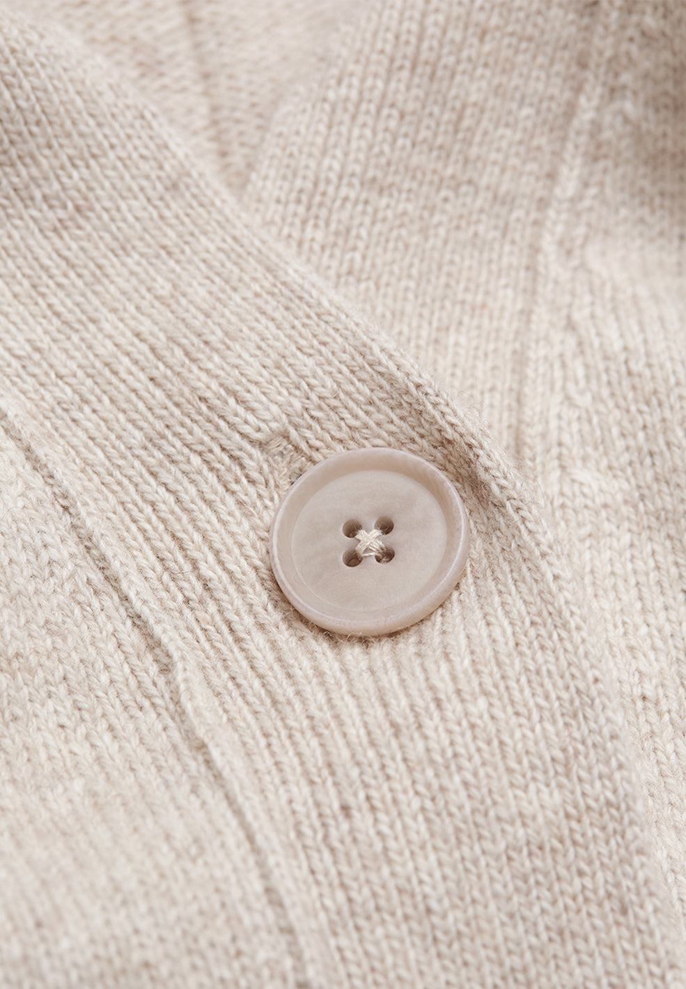 Cardigan beige en coton et laine bio - Olenkaa
