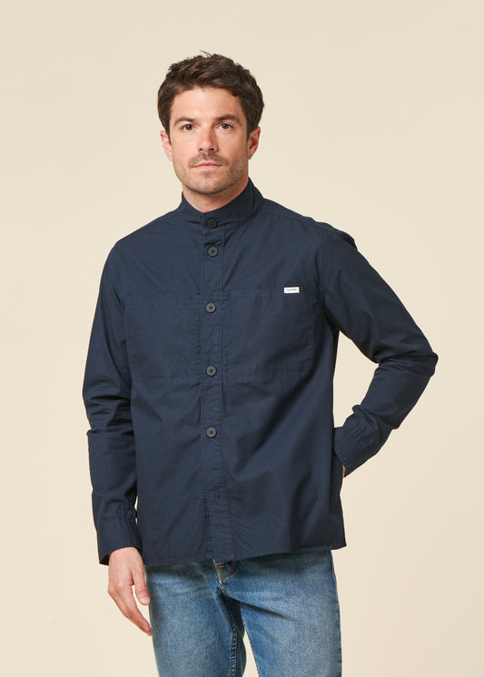 surChemise en coton biologique | noir "slub overshirt total eclipse"