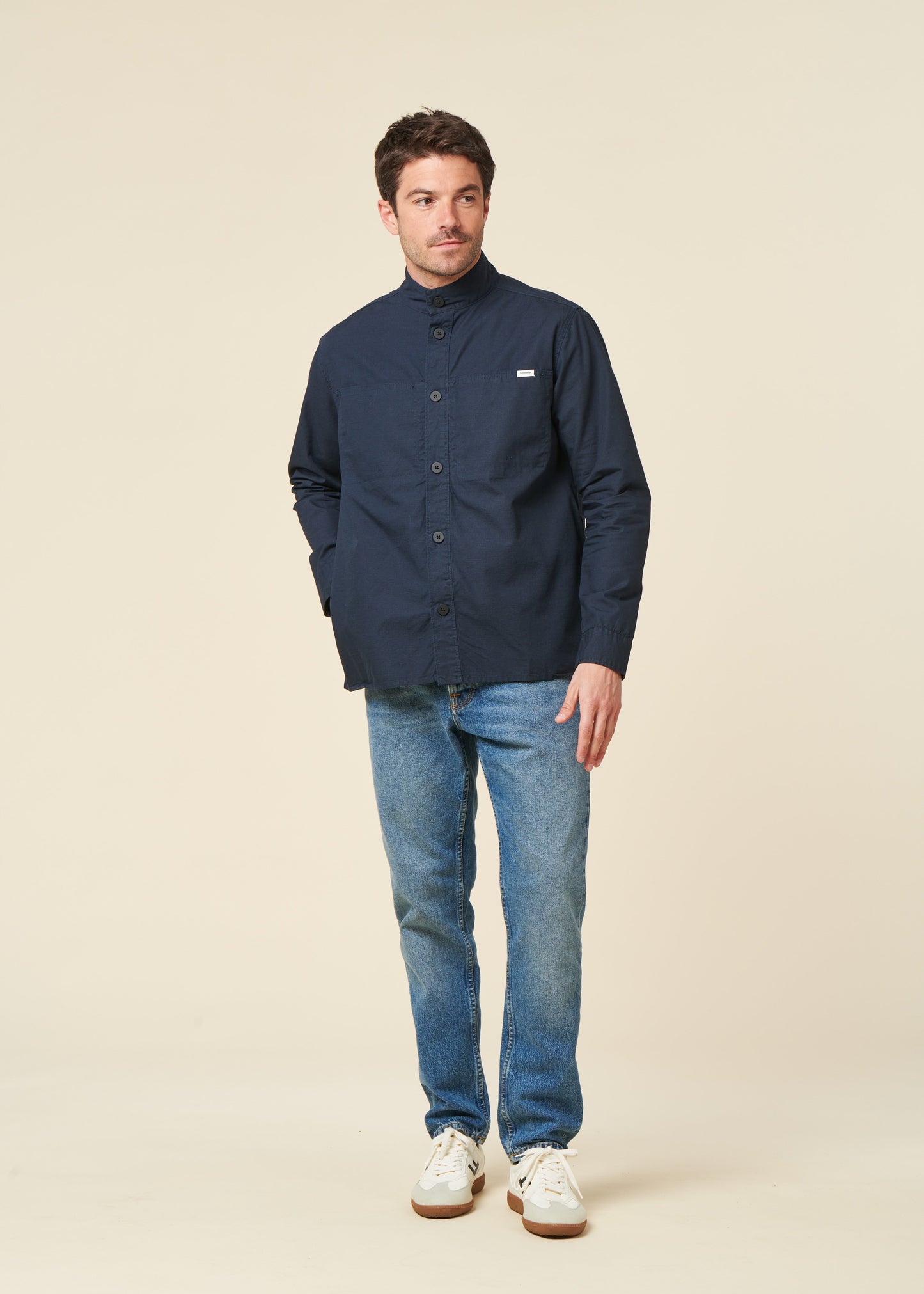 surChemise en coton biologique | noir "slub overshirt total eclipse"