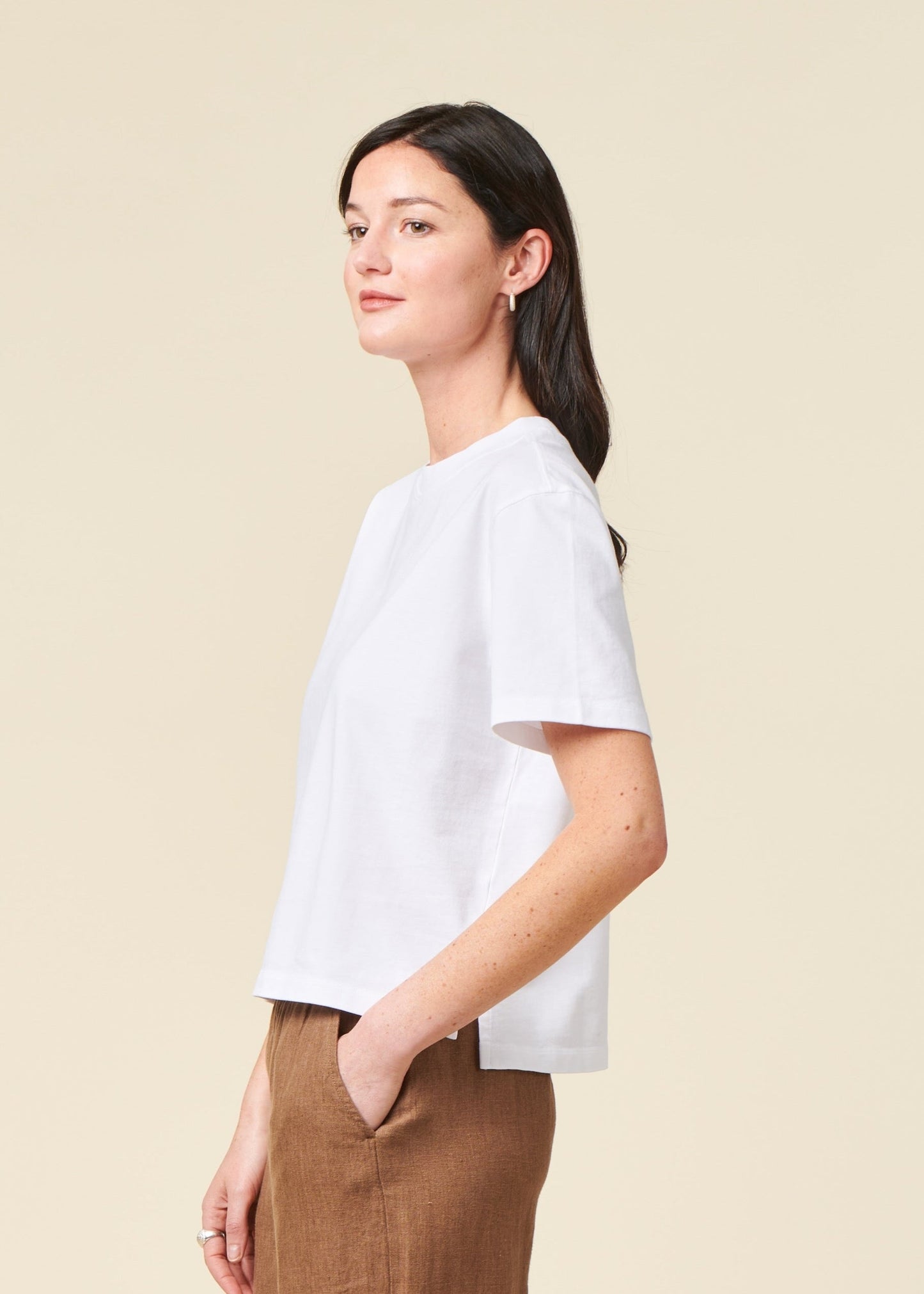 T-shirt boxy en coton bio | blanc