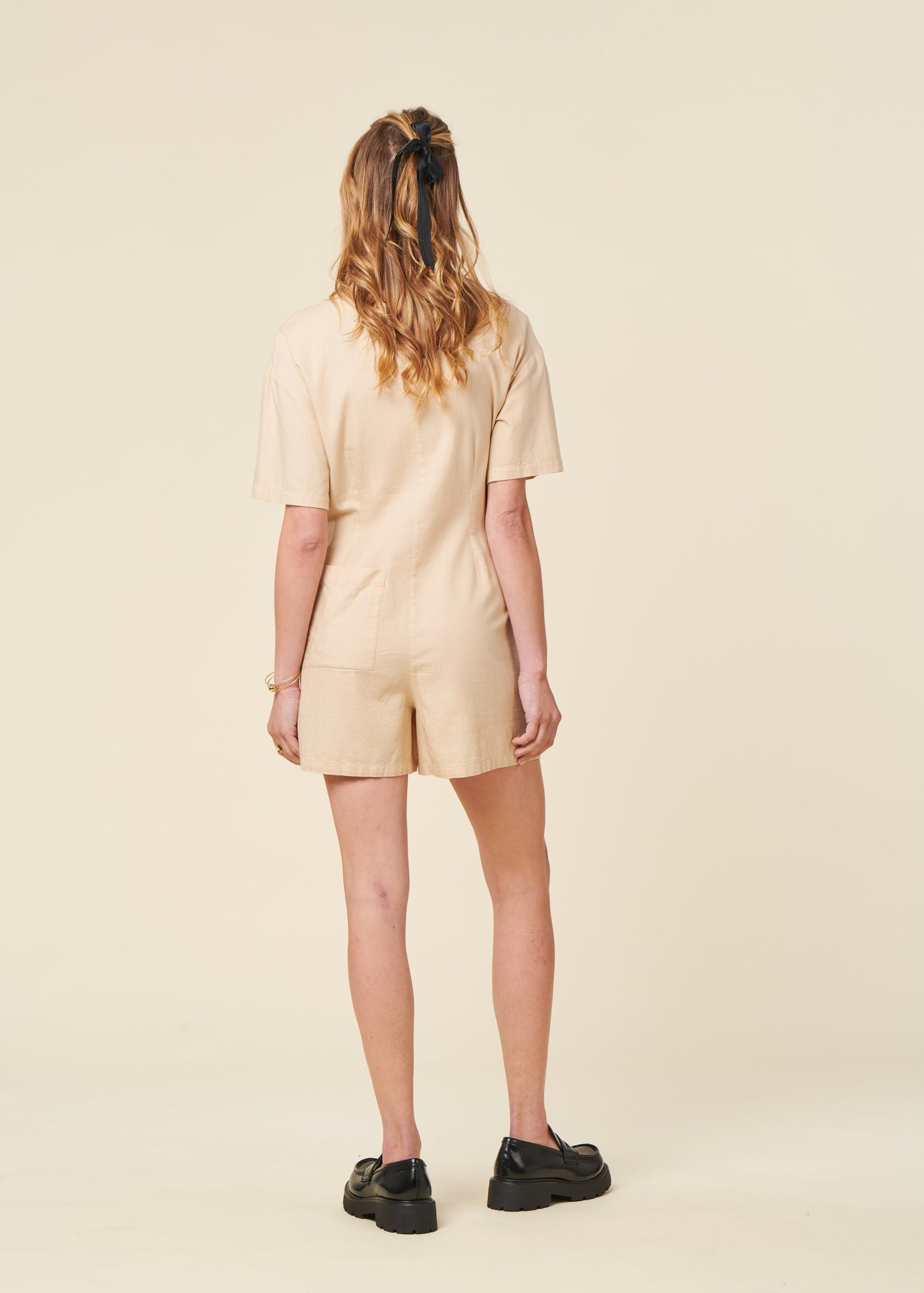 Combishort en coton bio | écru "Marygold roberta jumpsuit"