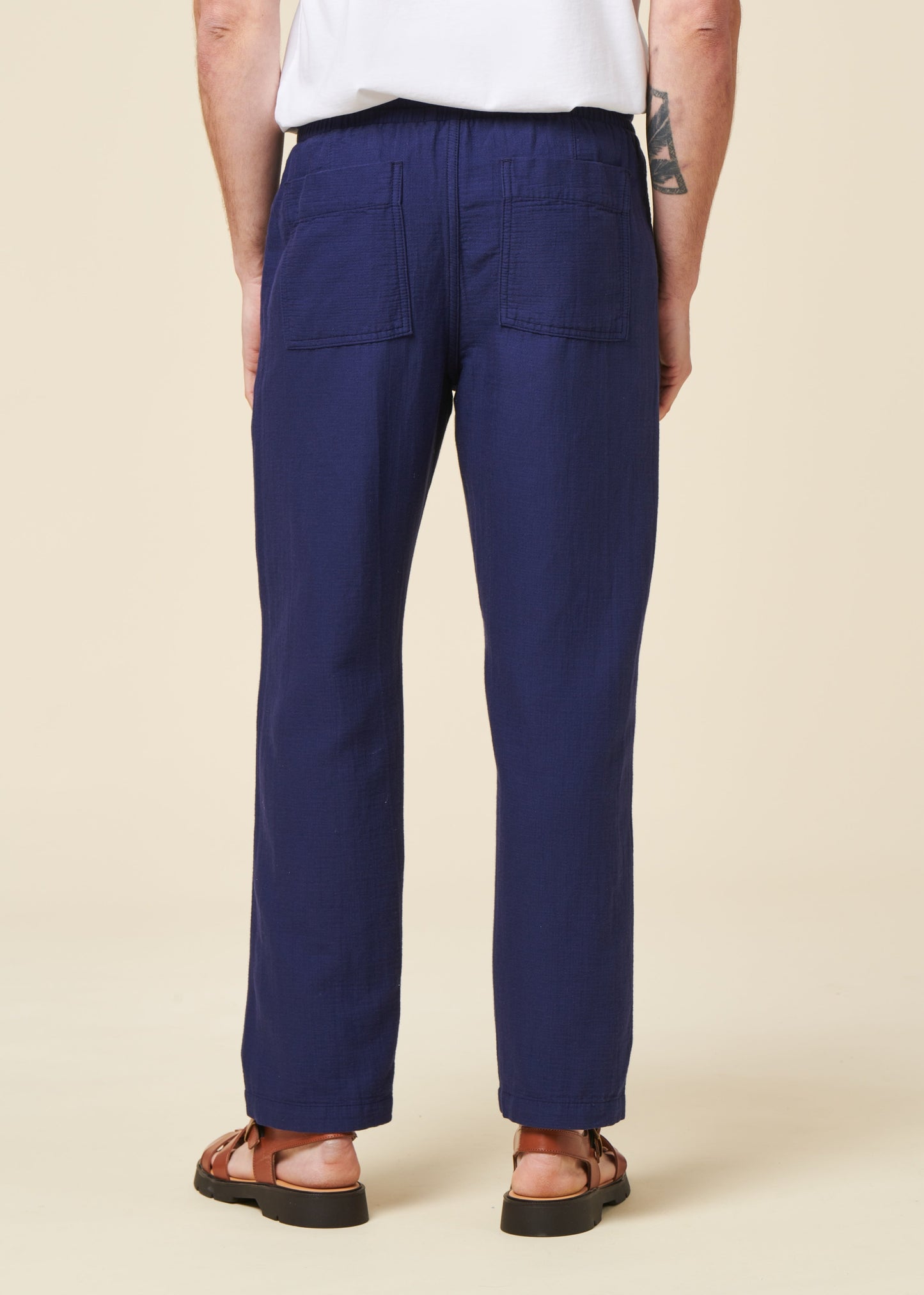 Pantalon droit en coton bio | bleu "hatha25 bleu outremer"