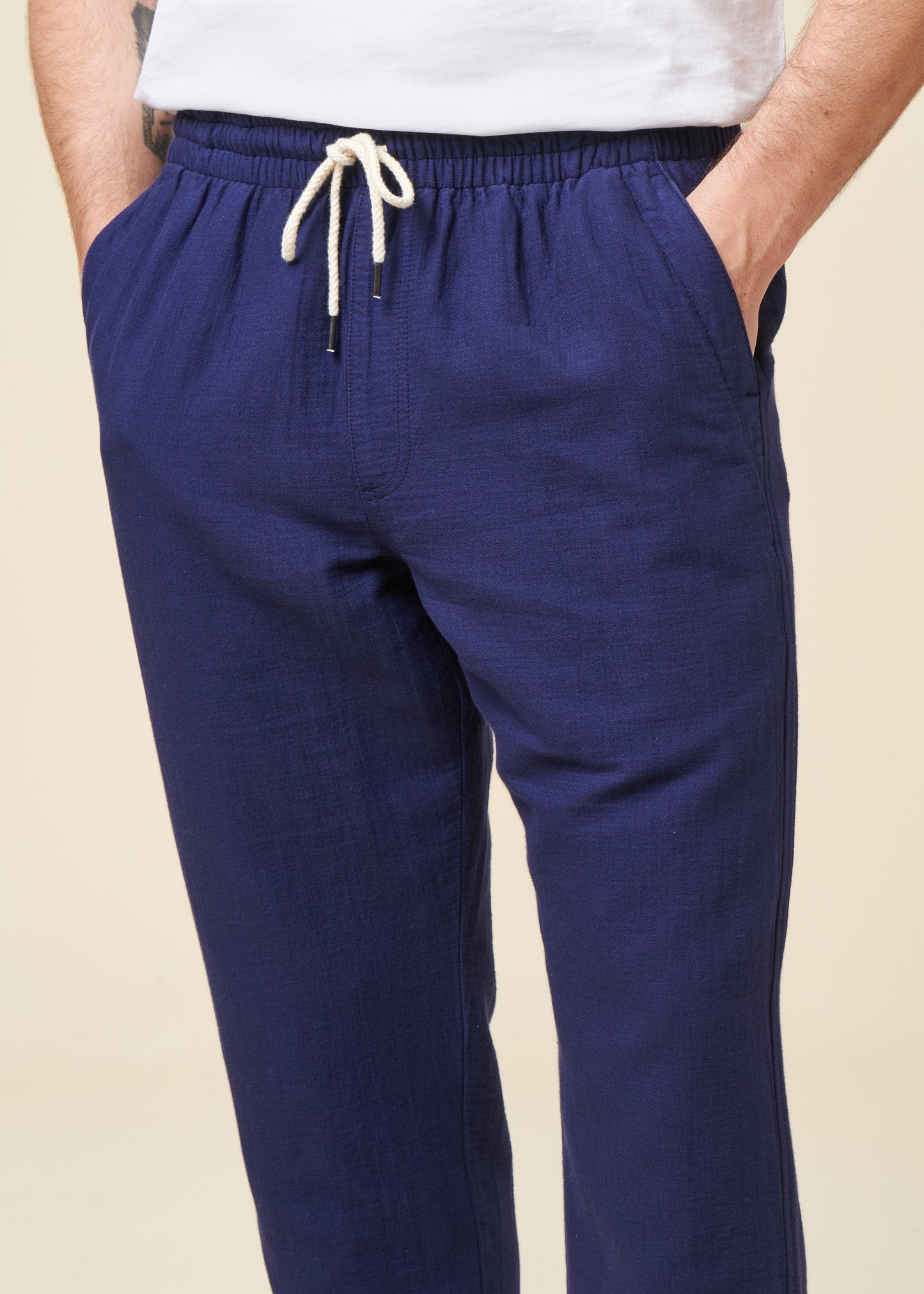 Pantalon droit en coton bio | bleu "hatha25 bleu outremer"