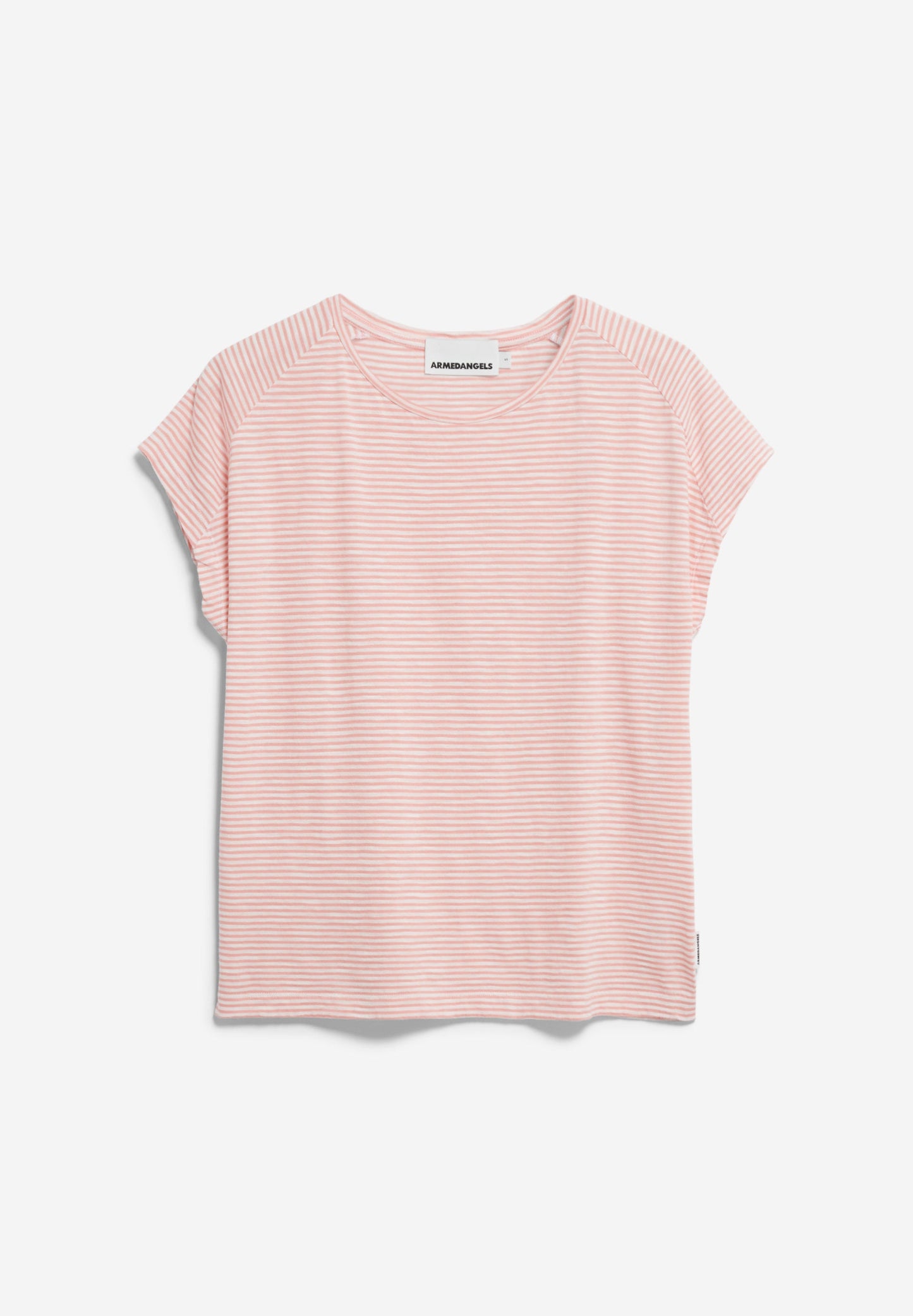 T-shirt en coton biologique | rose "oneliaa lovely stripes - oatmilk-deep rosalilly"