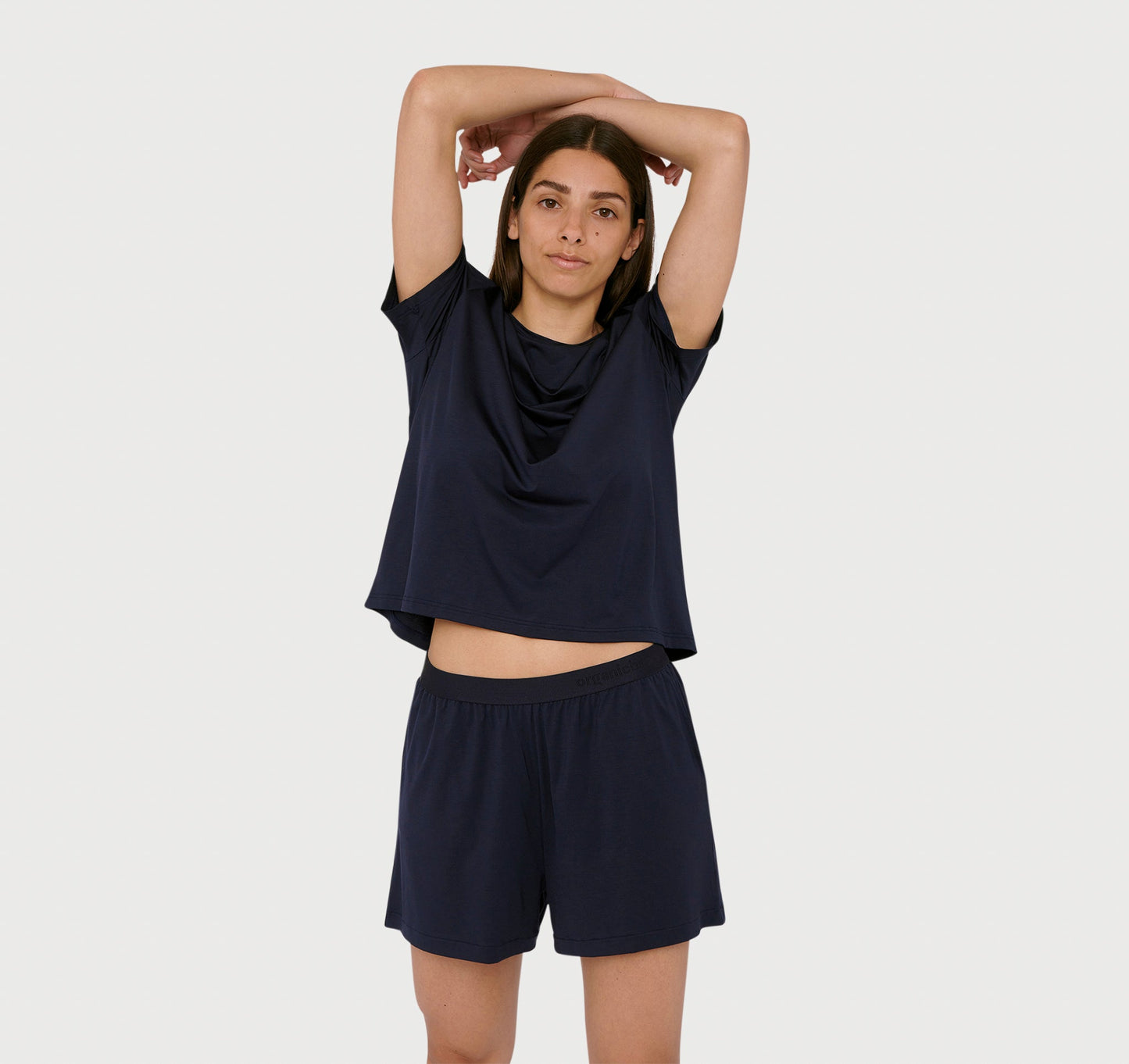Short léger en tencel | marine "navy"