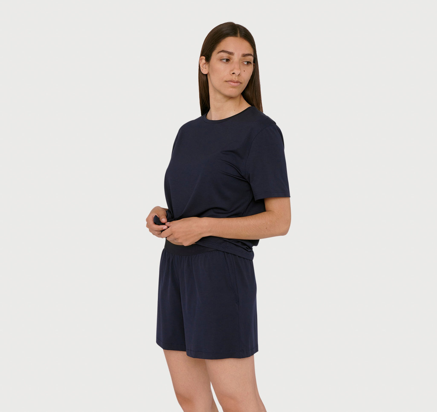 Short léger en tencel | marine "navy"