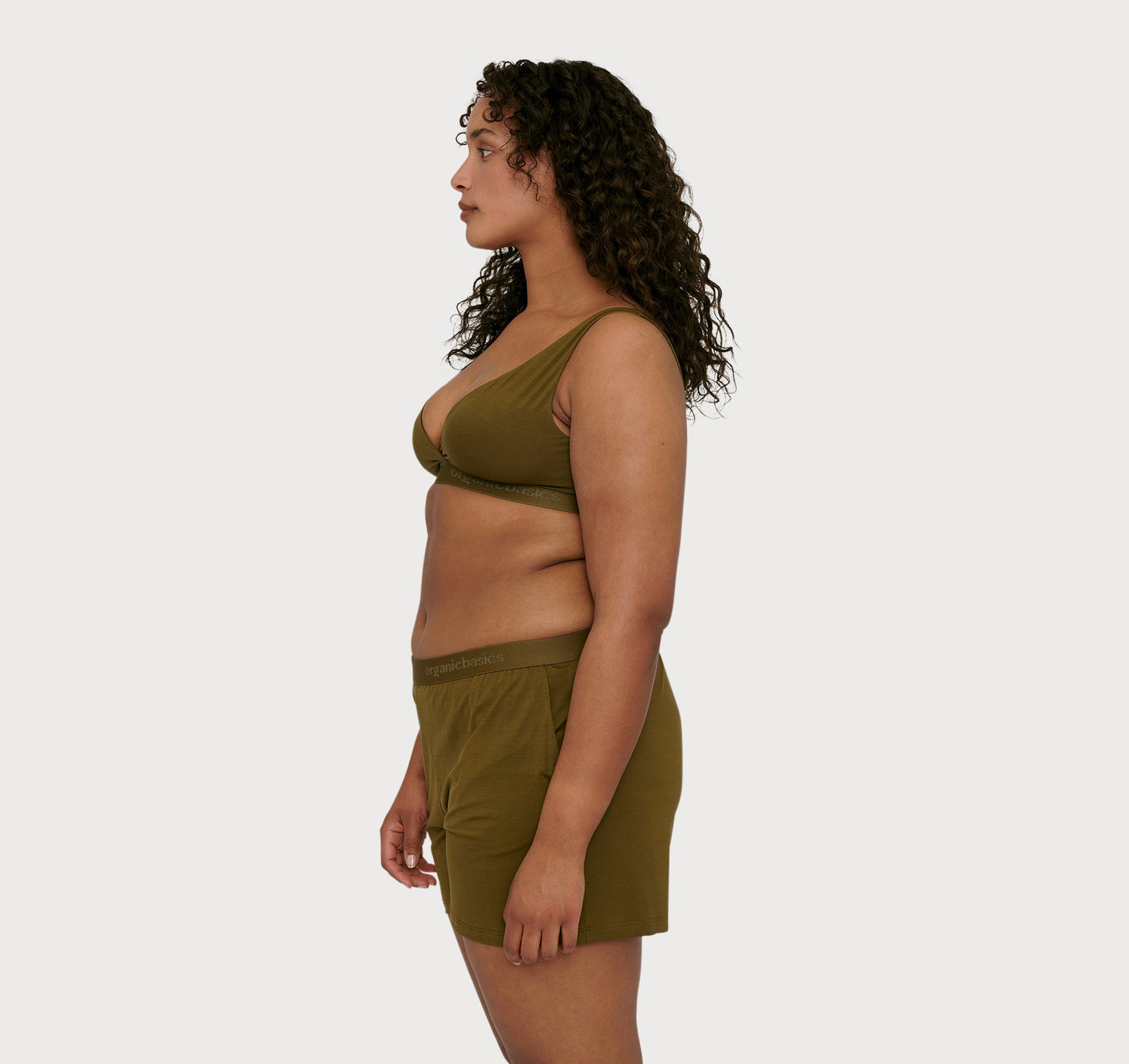 Short léger olive en tencel - olive