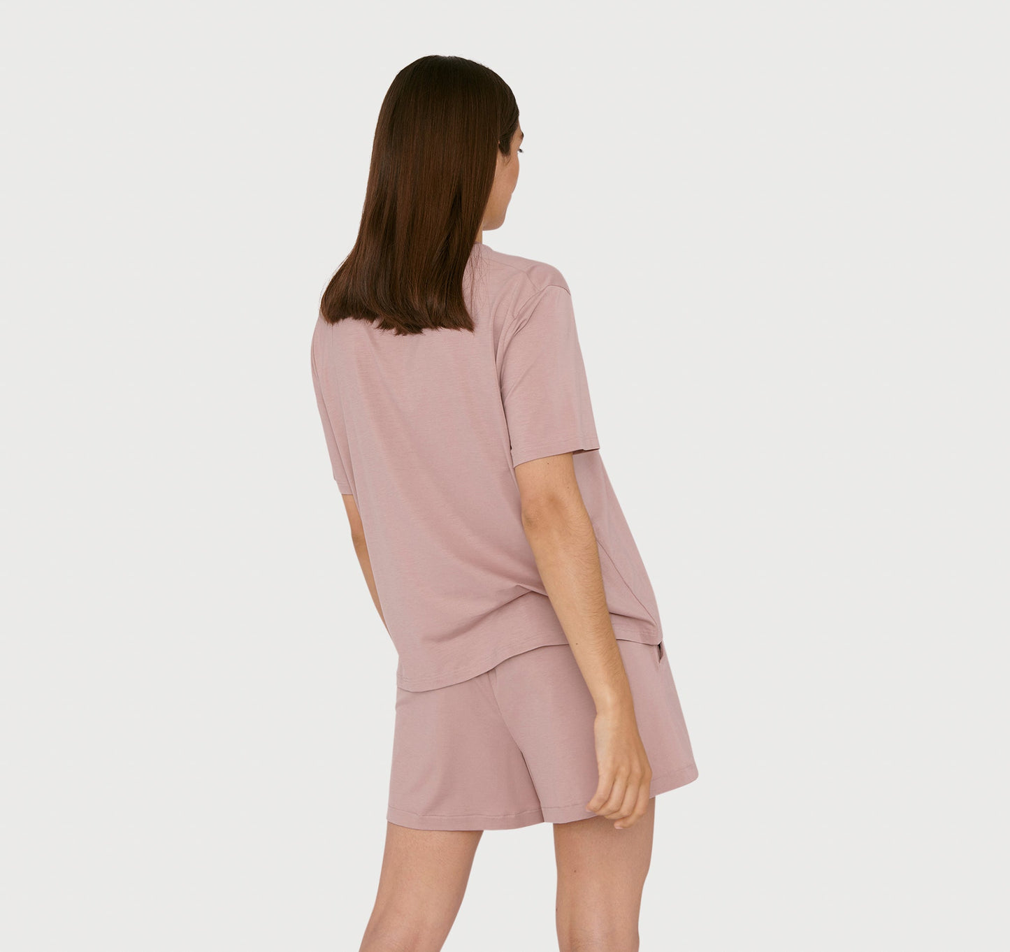Haut pyjama manches courtes en tencel | rose "dusty rose"