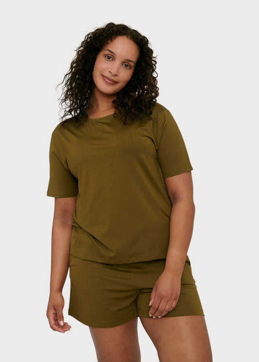 T-shirt olive en tencel - olive