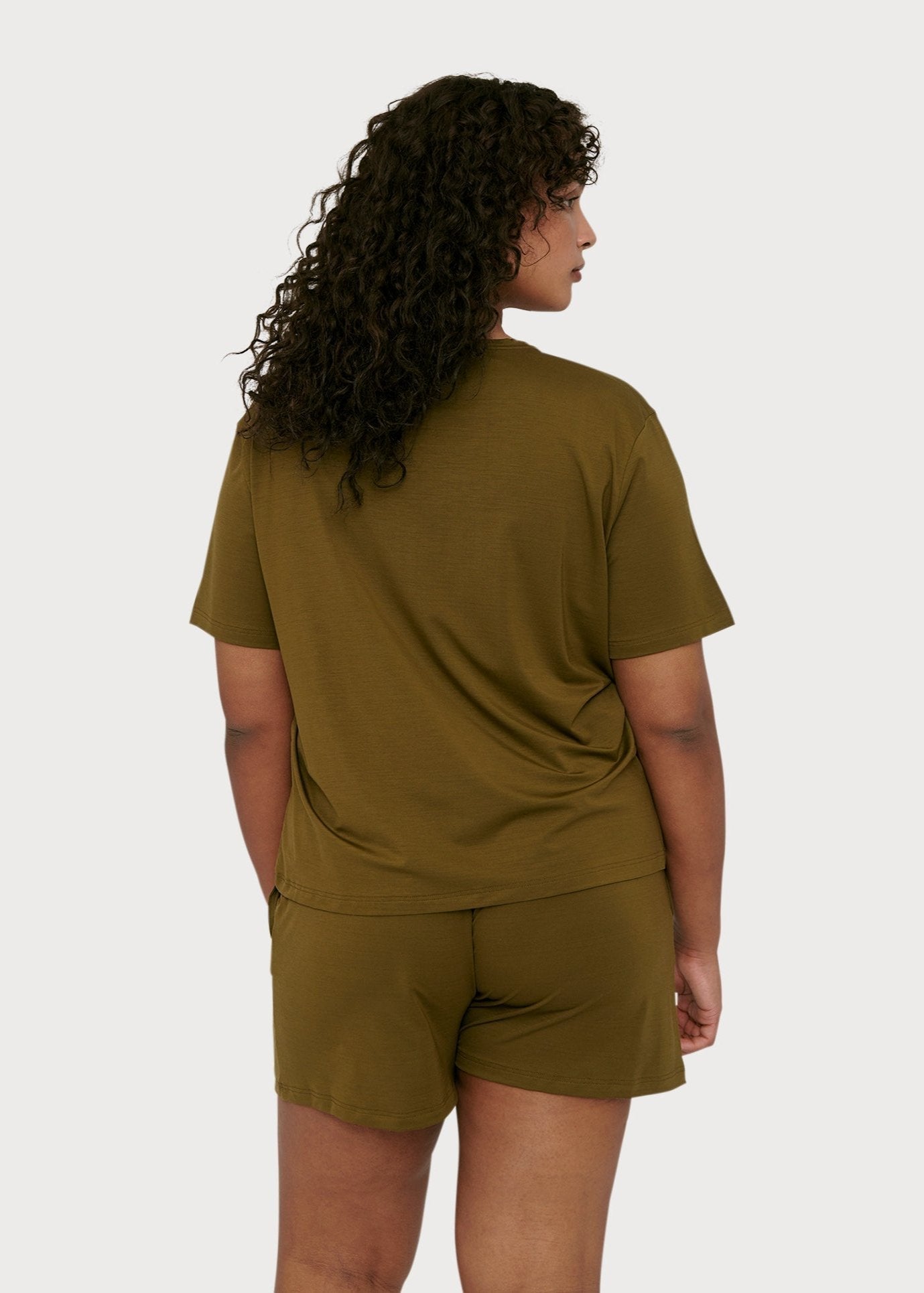 T-shirt olive en tencel - olive