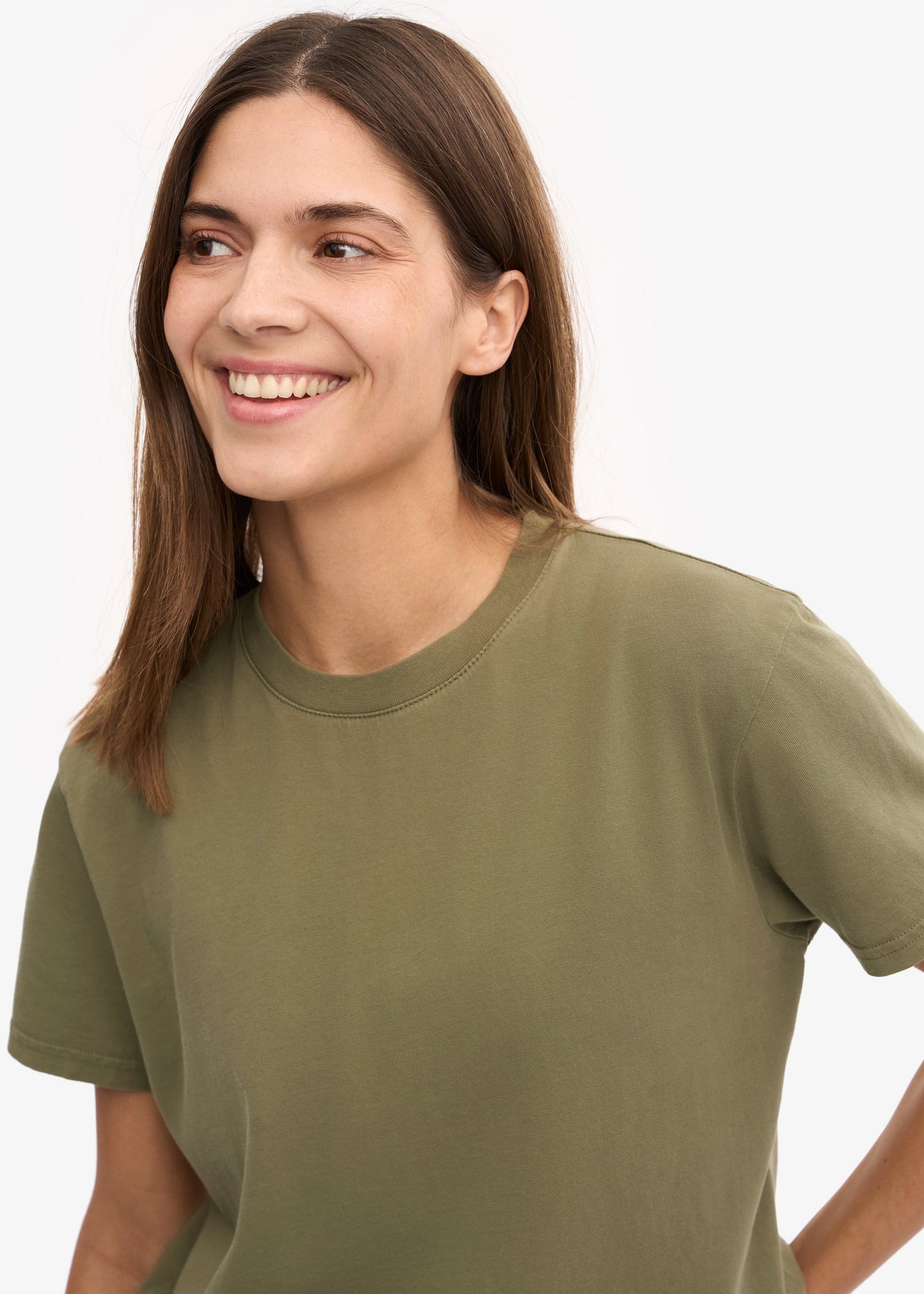 T-shirt en coton bio | vert "dusty olive"