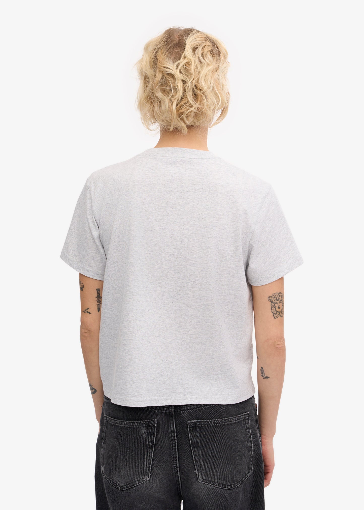 T-shirt en coton bio | gris clair "snow melange"