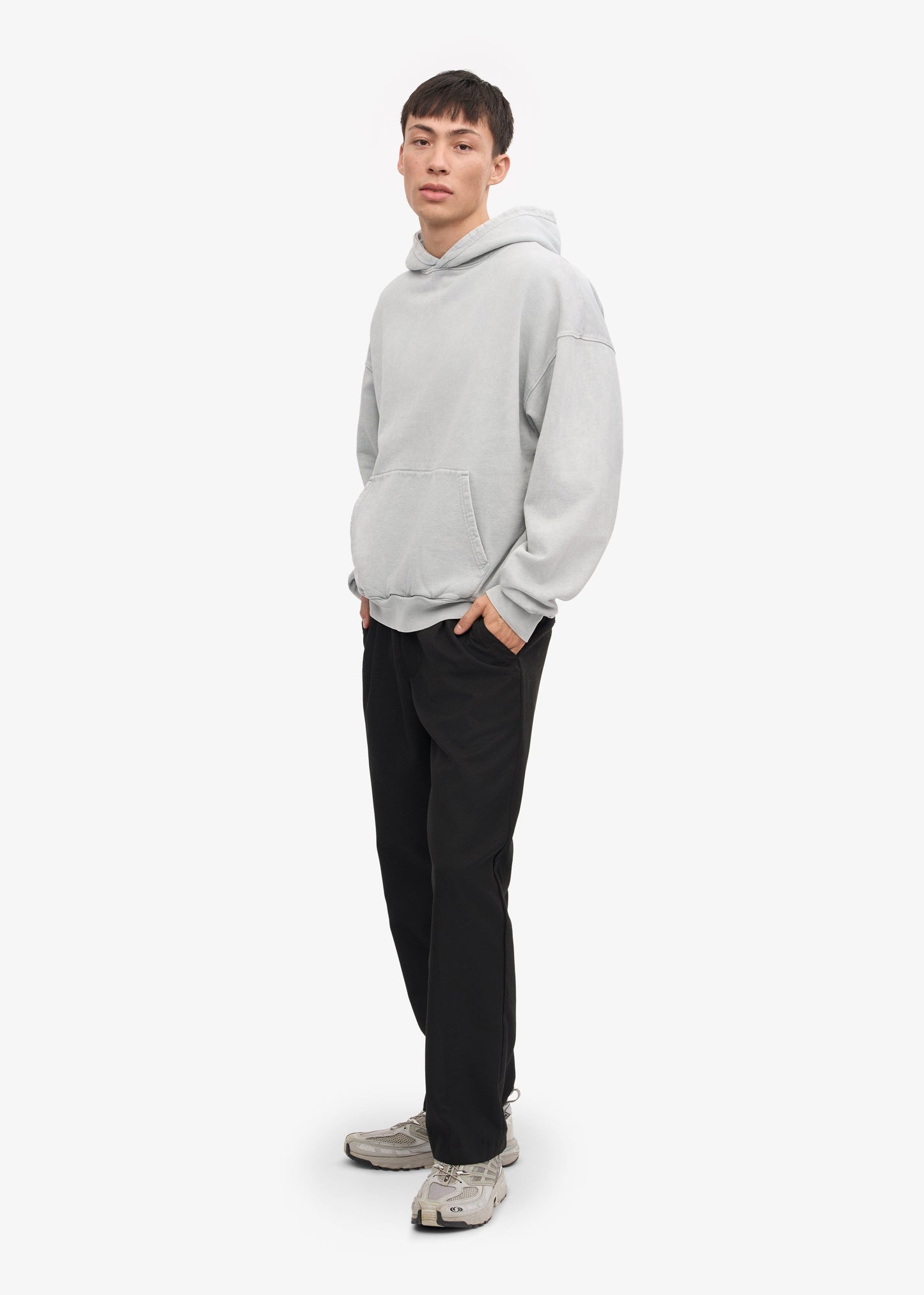 Sweat à capuche oversize en coton bio | Gris "Faded Grey"