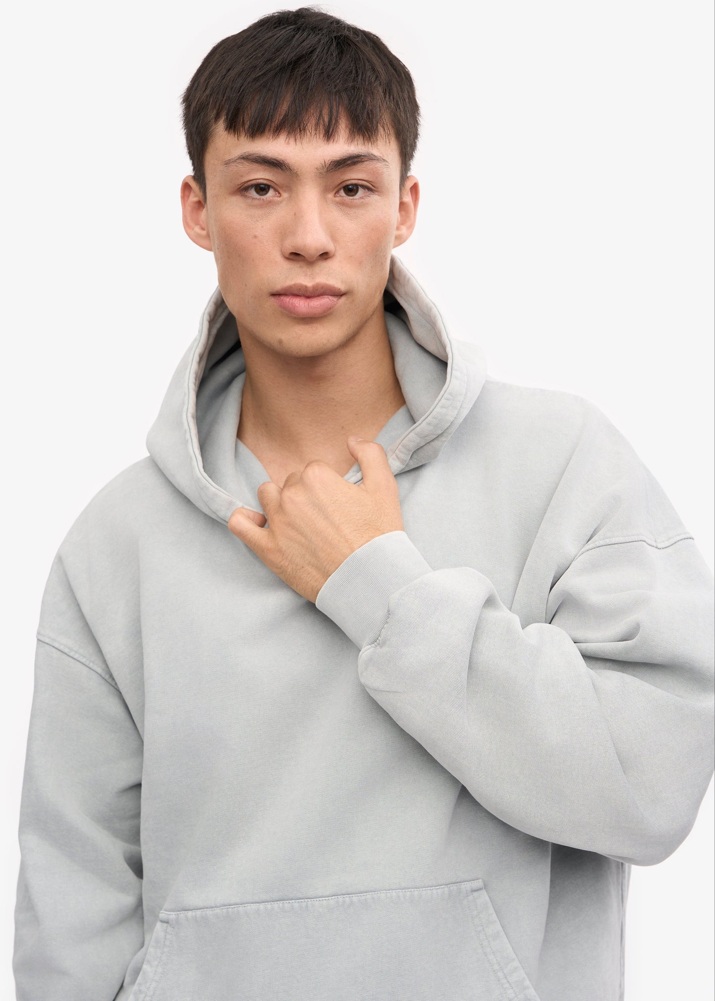 Sweat à capuche oversize en coton bio | Gris "Faded Grey"