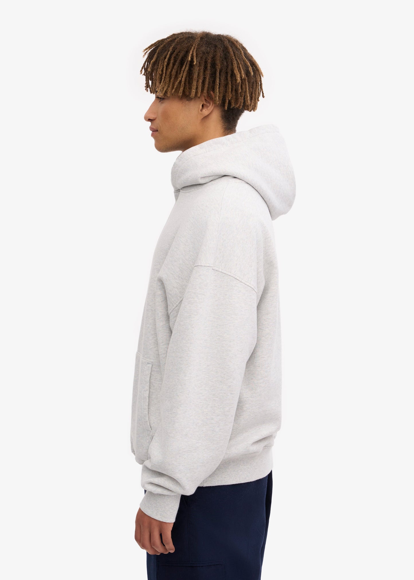 Sweat à capuche oversize en coton bio | gris "snow melange"