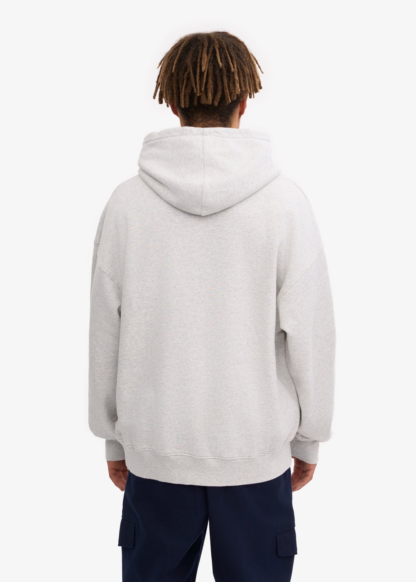 Sweat à capuche oversize en coton bio | gris "snow melange"