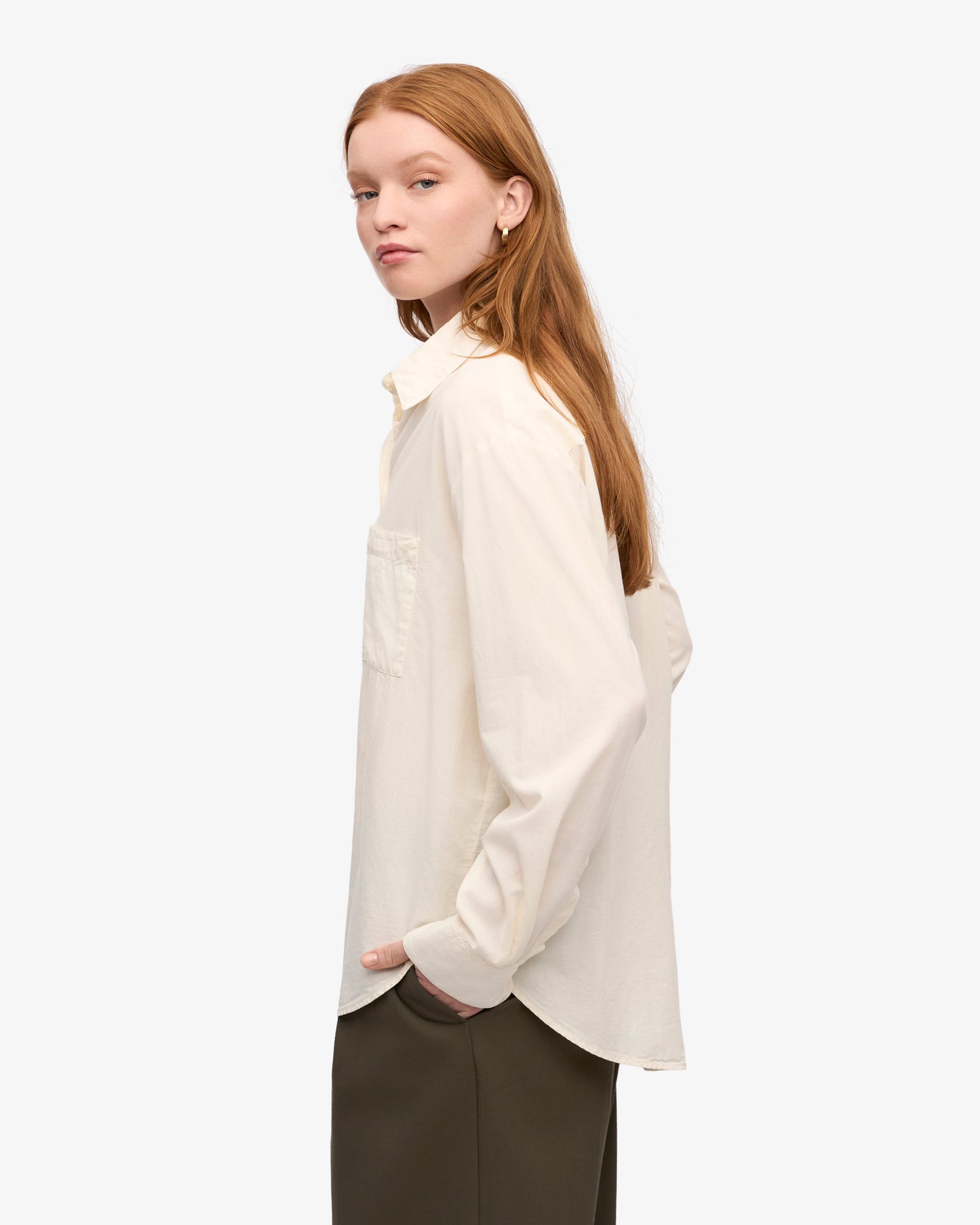 Chemise ample en lin bio | écru "organic linen oversized shirt - ivory white"